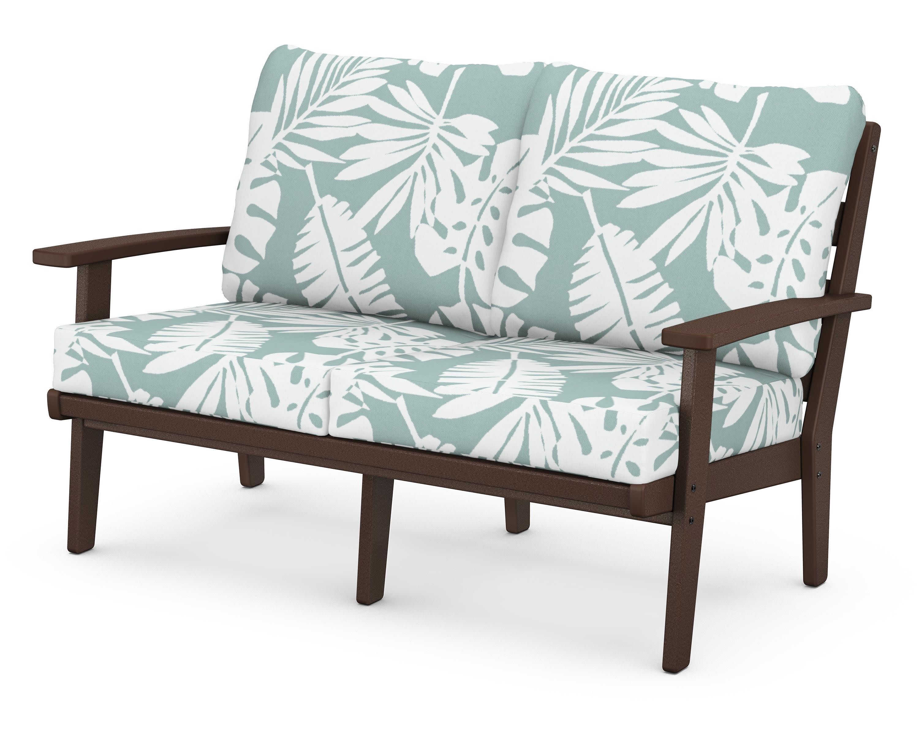 Grant Park Deep Seating Loveseat in Mahogany / Leaf Glacier Spa