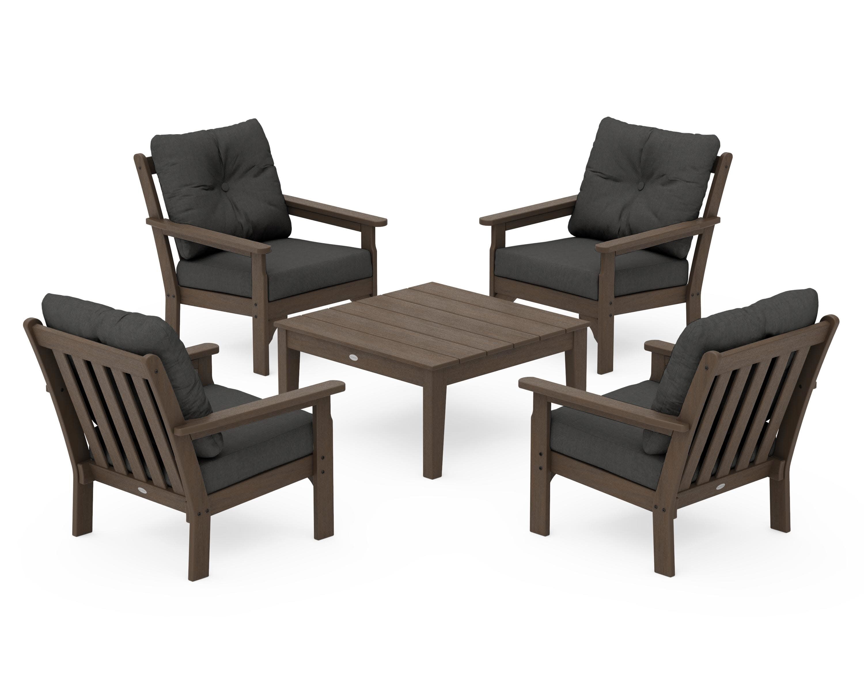Vineyard 5-Piece Deep Seating Conversation Set in Kona / Spectrum Carbon