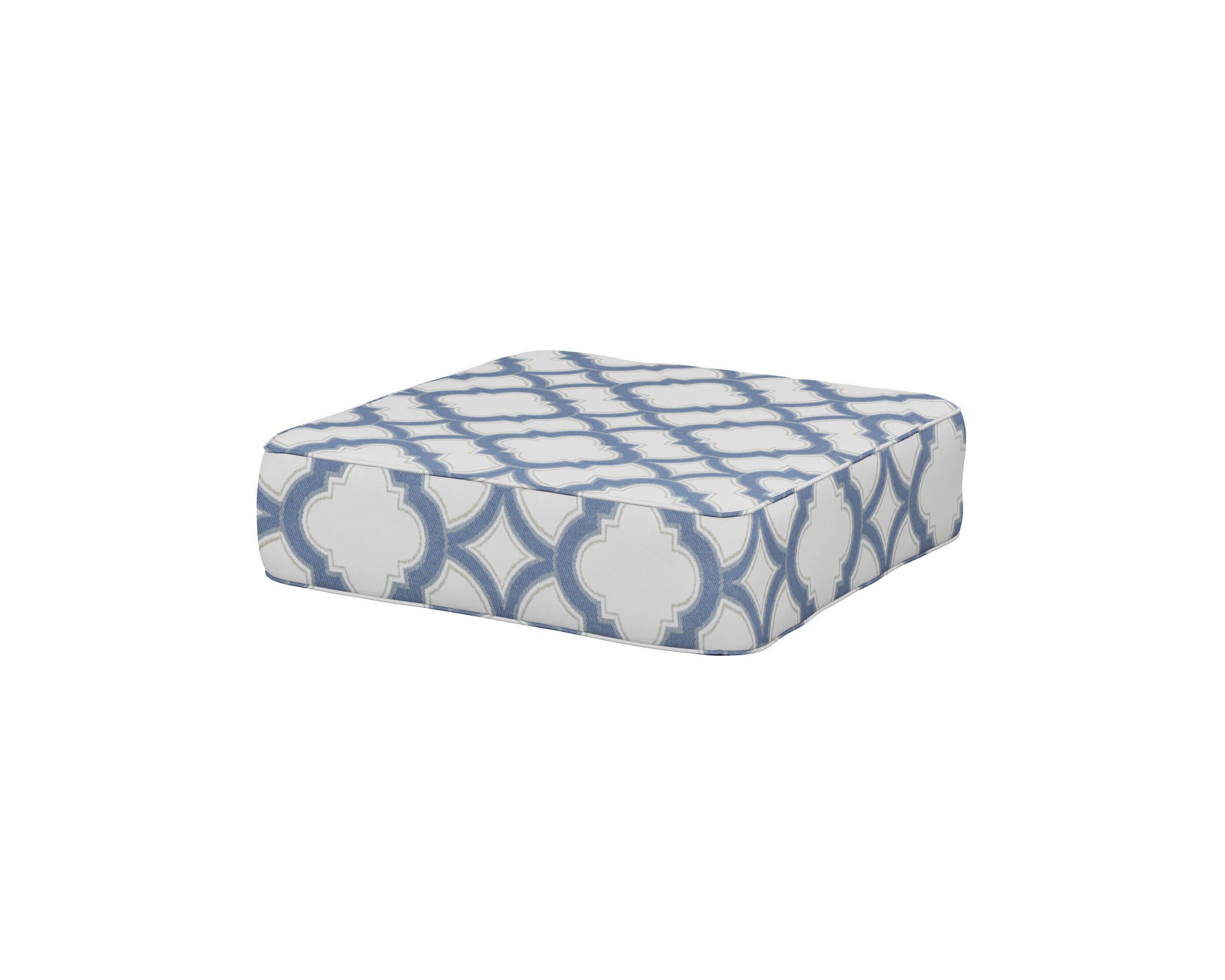 Ateeva 4000 Ottoman Cushion in Trellis Sky Blue