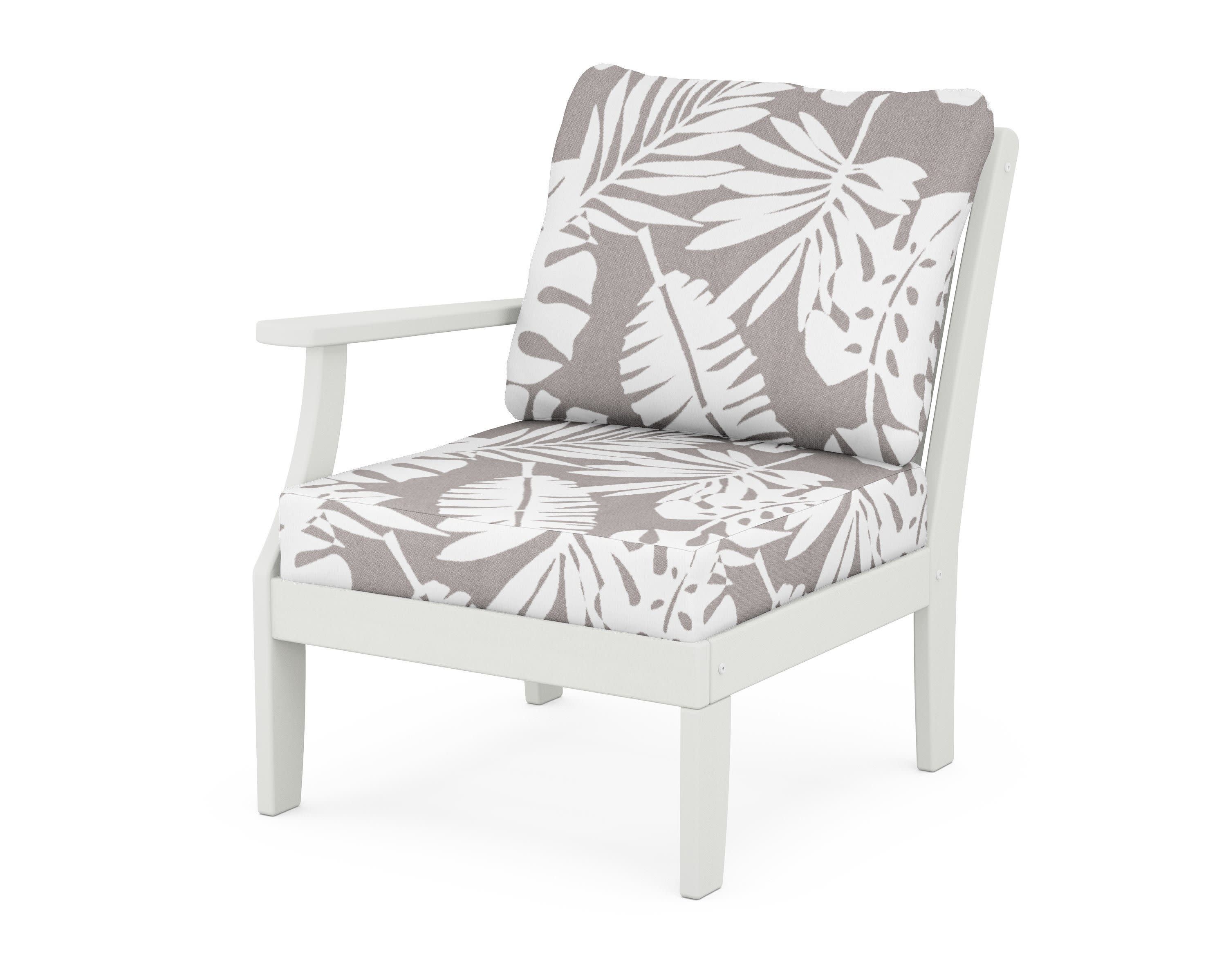 Braxton Modular Left Arm Chair in Vintage White / Leaf Grey Mist