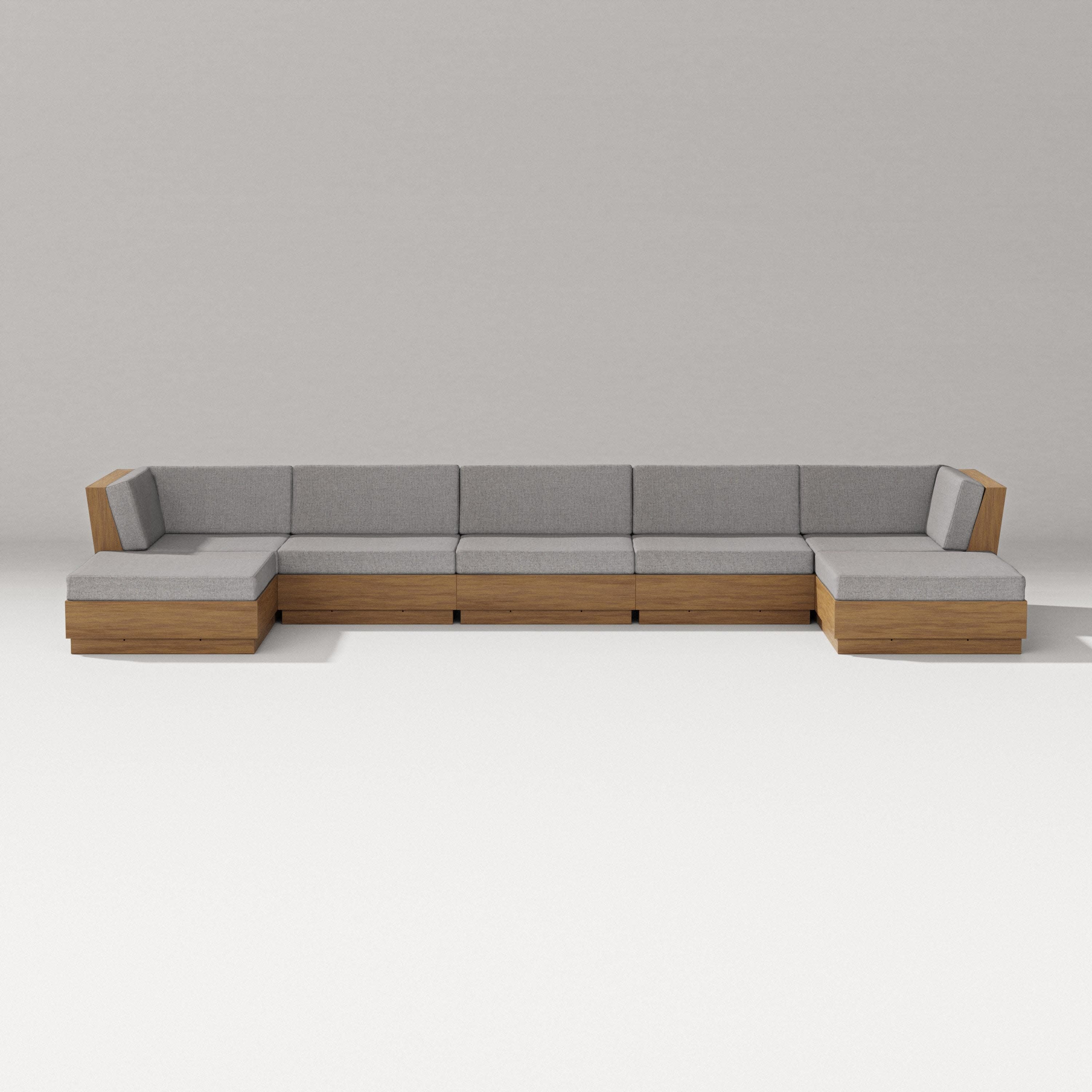 Elevate 7-Piece Double Chaise Sectional in Natural / Grey Mist