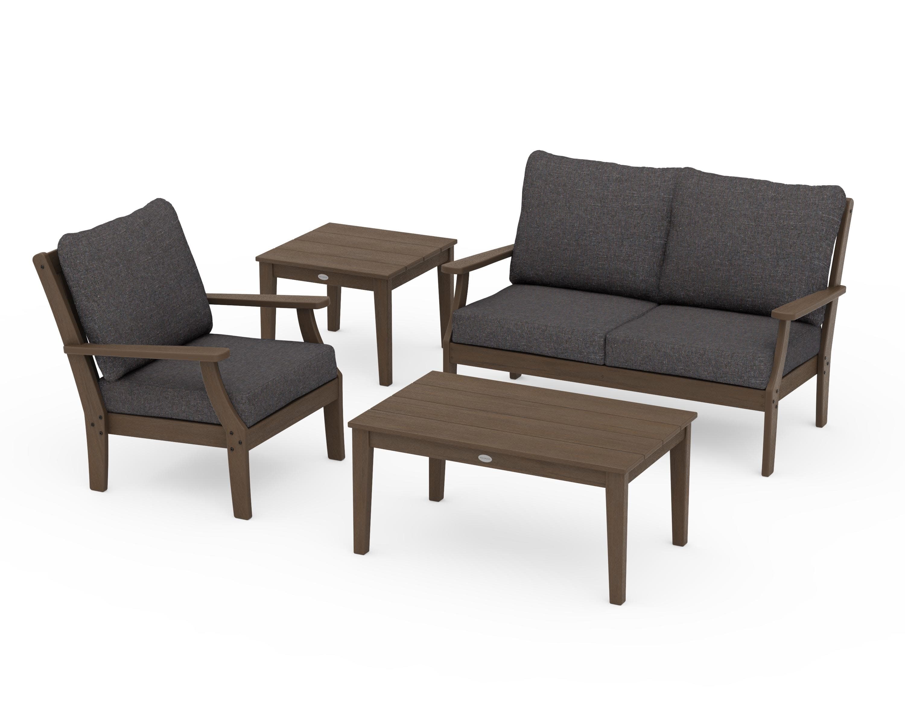 Braxton 4-Piece Deep Seating Set in Kona / Ash Charcoal