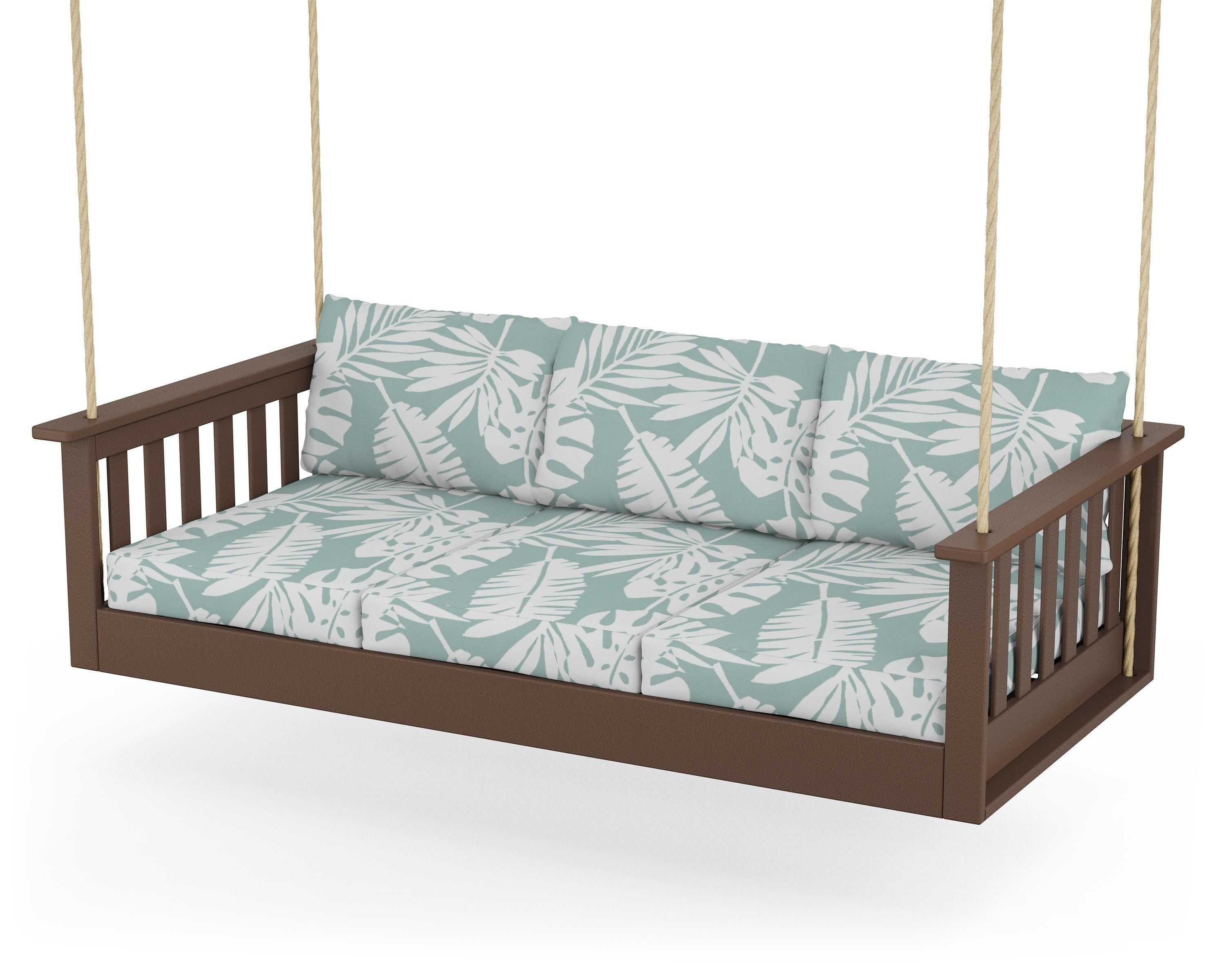 Vineyard Daybed Swing in Mahogany / Leaf Glacier Spa