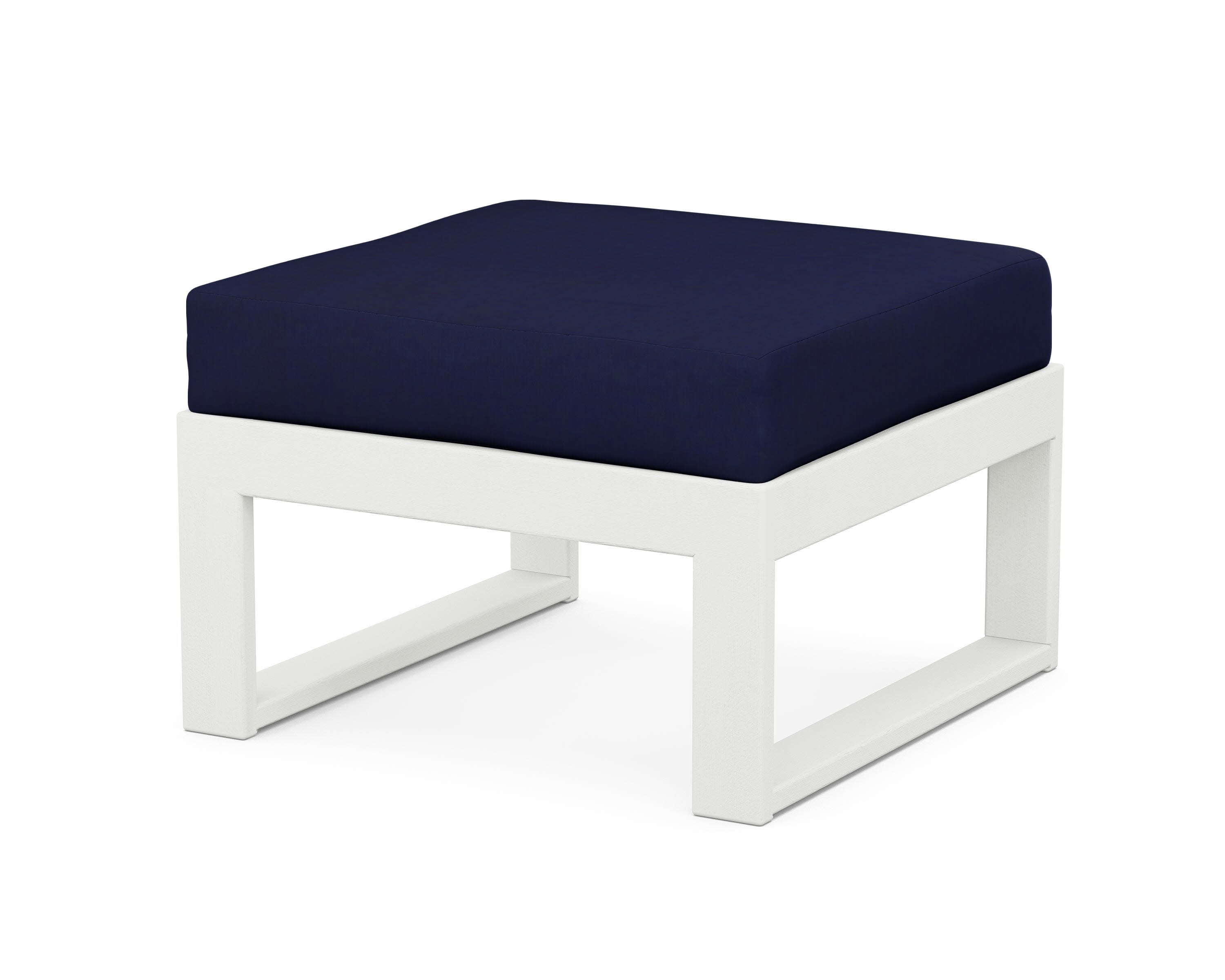Modular Ottoman - Modern in Vintage White / Navy