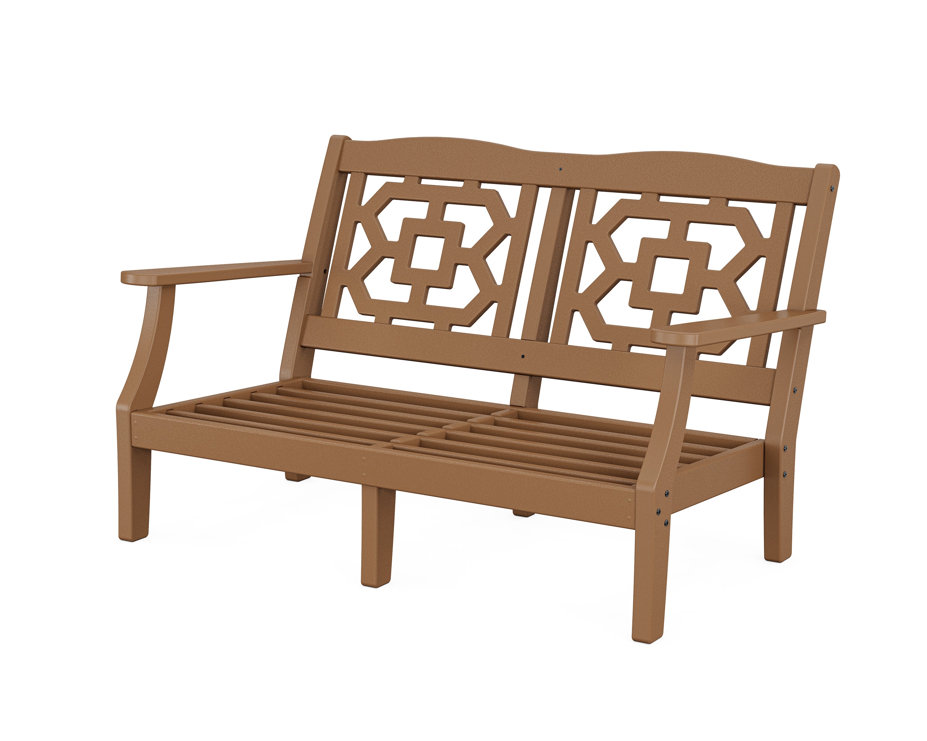 Chinoiserie Deep Seating Loveseat Frame in Teak