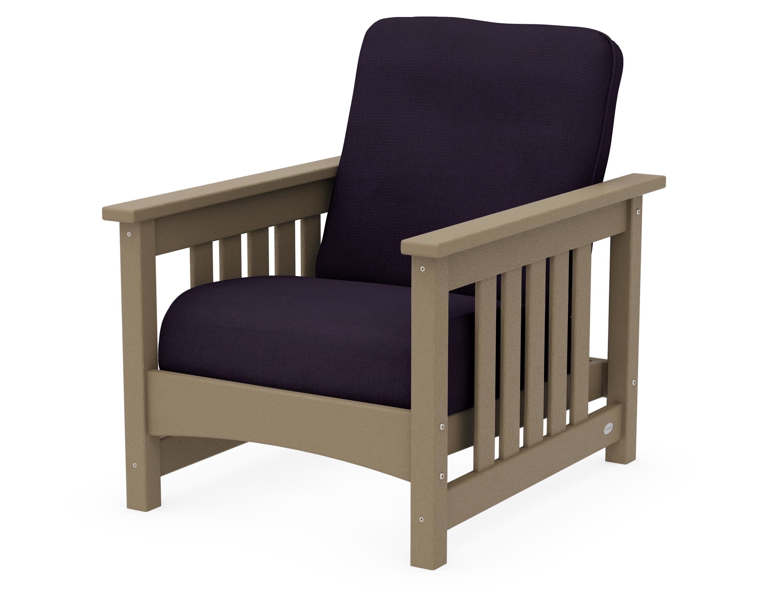 Club Mission Chair in Vintage Sahara / Navy Linen