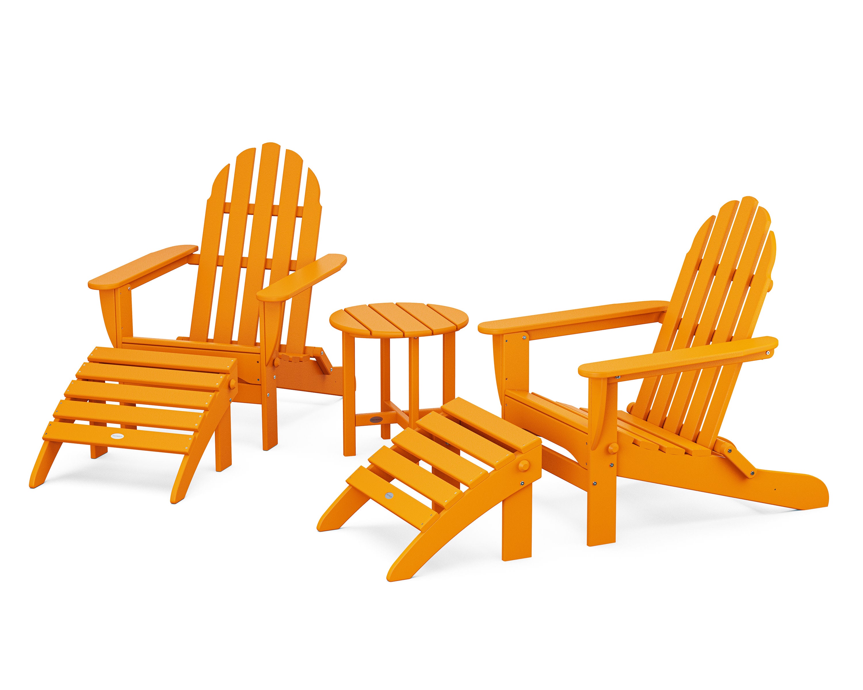 Classic Adirondack 5-Piece Casual Set in Tangerine