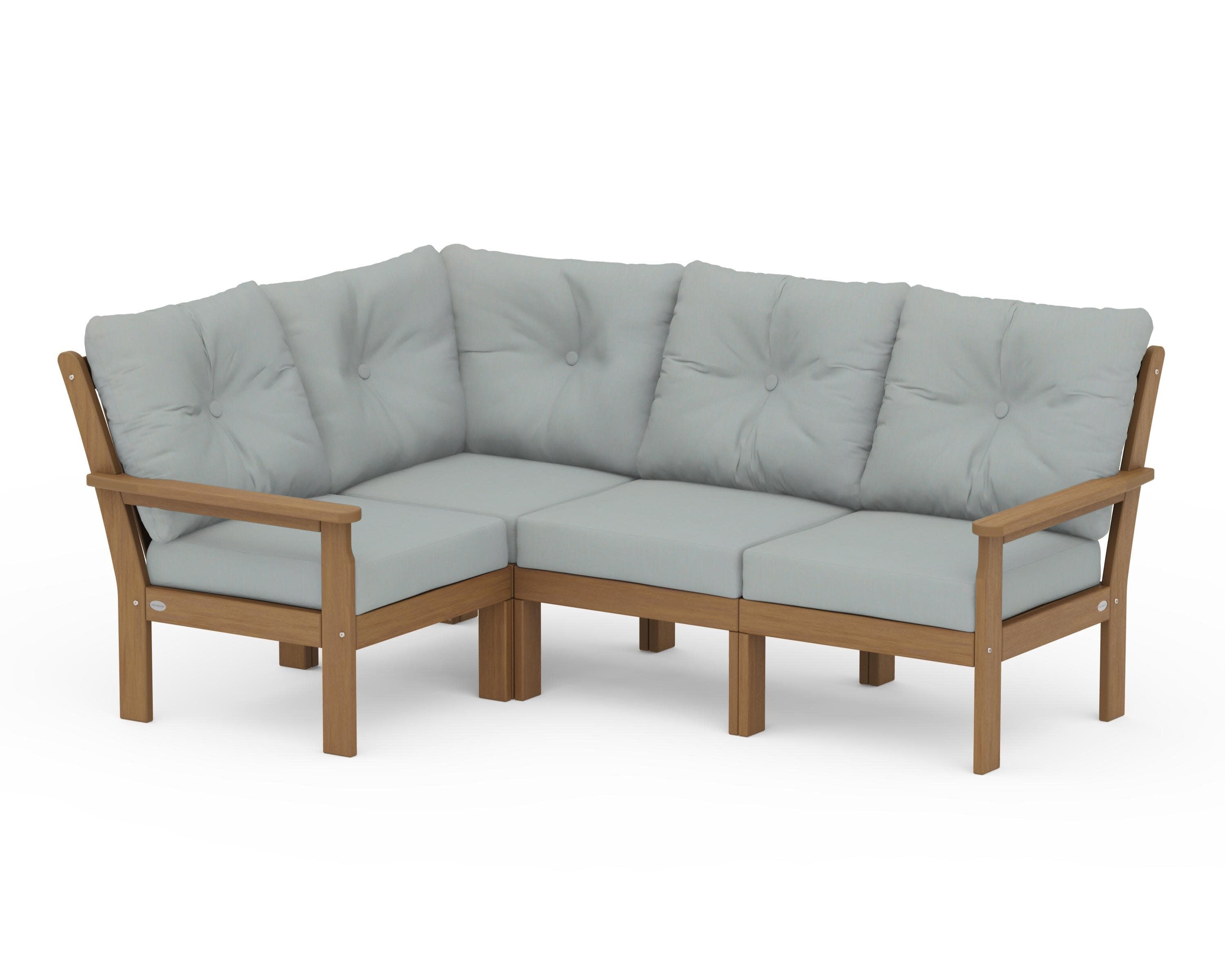 Vineyard 4-Piece Sectional in Natural / Spa