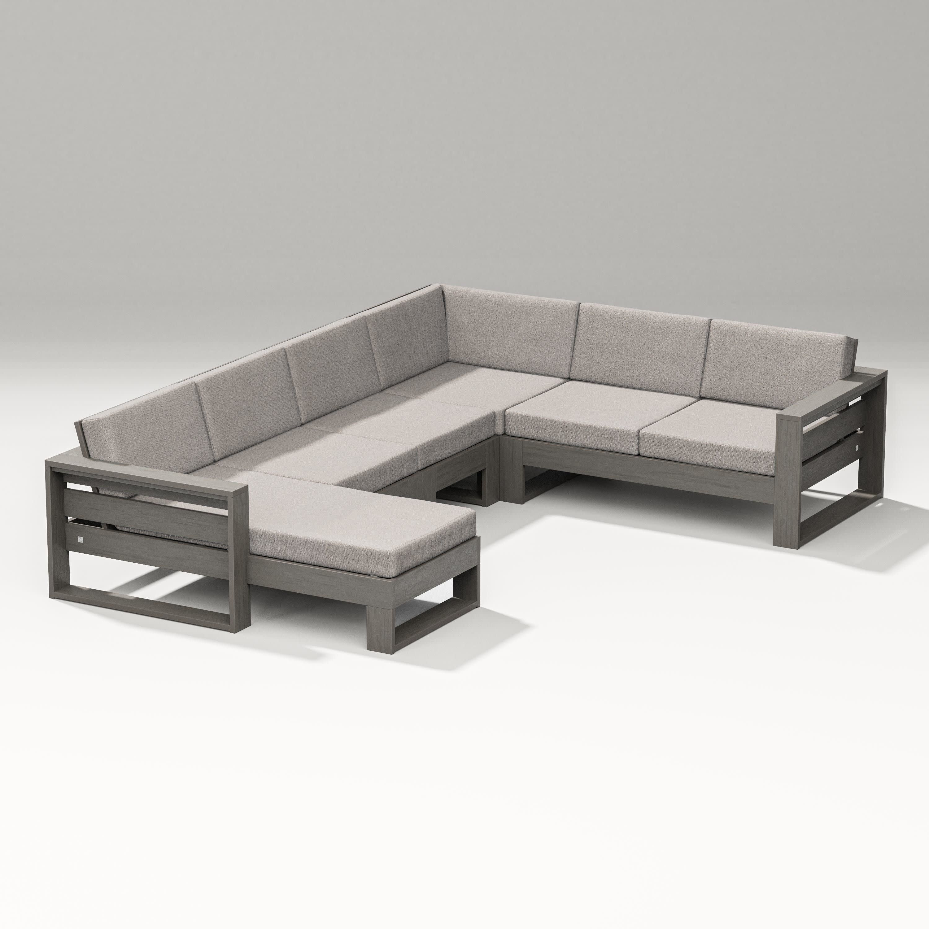 Latitude Corner Sectional with Left Chaise in Driftwood / Weathered Tweed