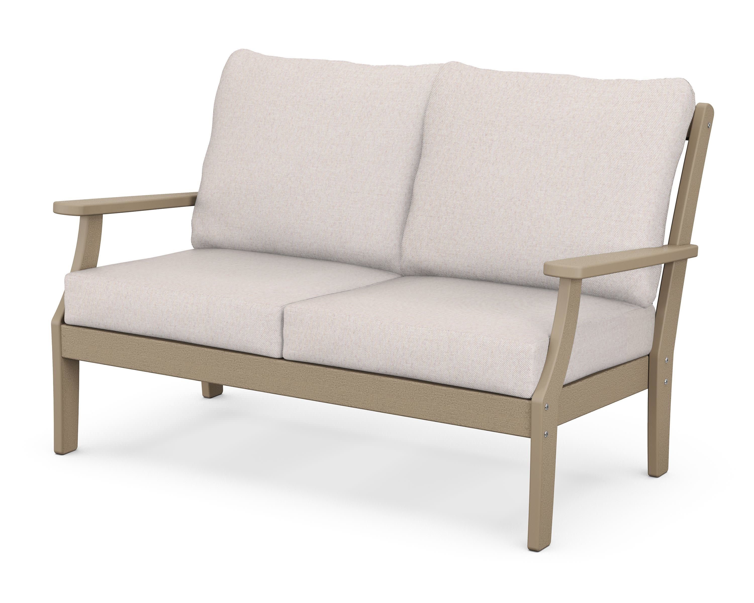 Braxton Deep Seating Loveseat in Vintage Sahara / Dune Burlap