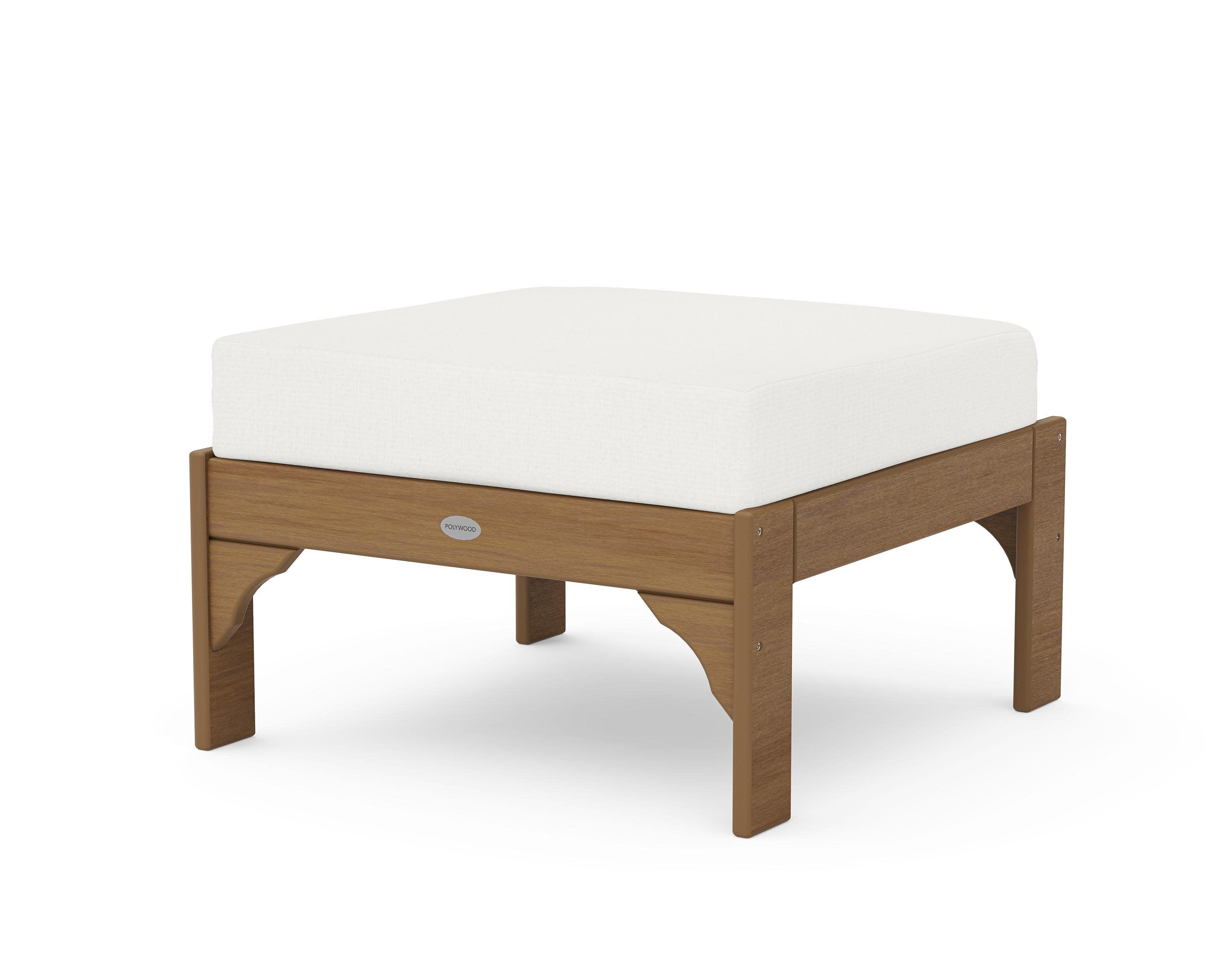 Vineyard Deep Seating Ottoman in Natural / Natural Linen
