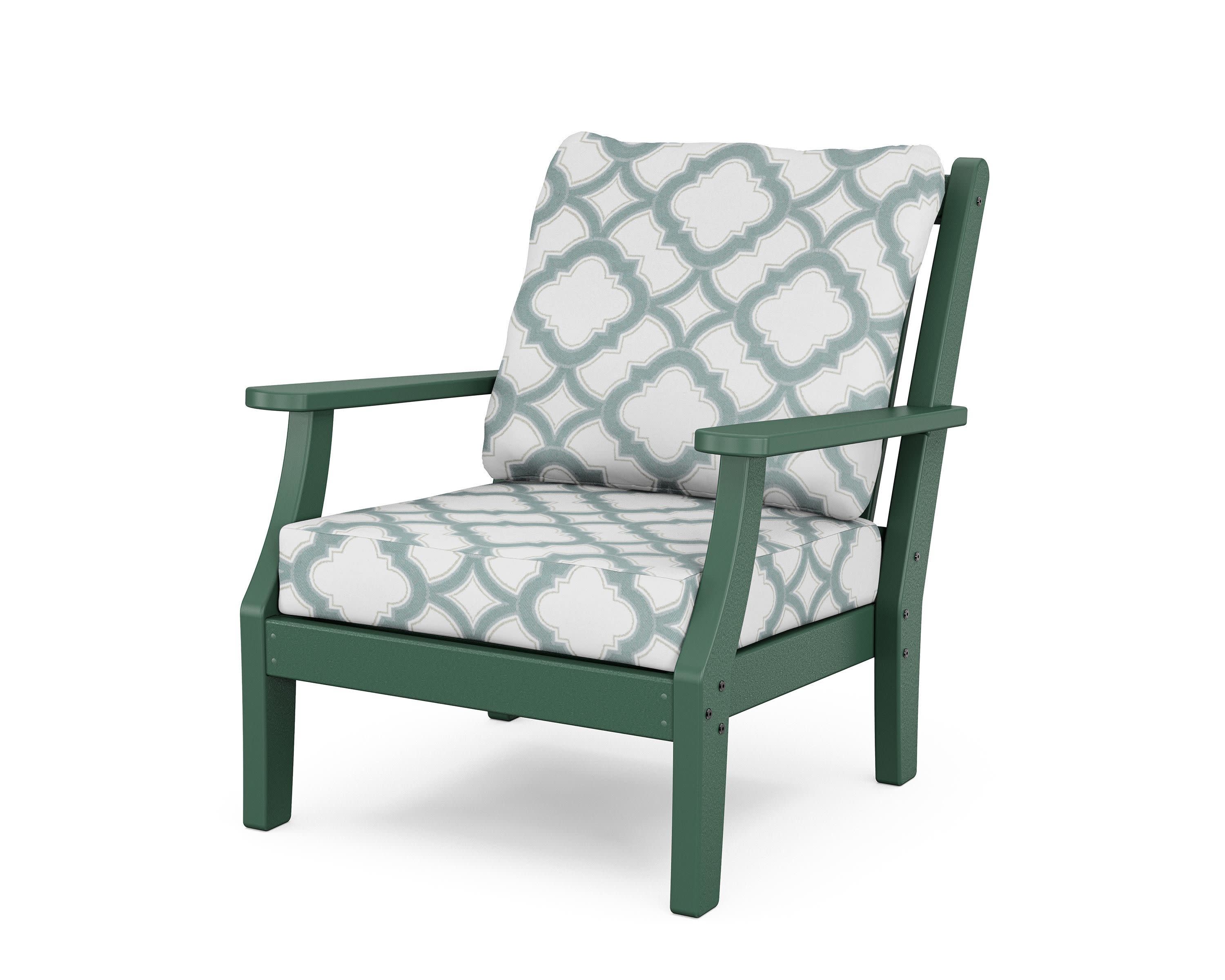 Wovendale Deep Seating Chair in Green / Trellis Glacier Spa
