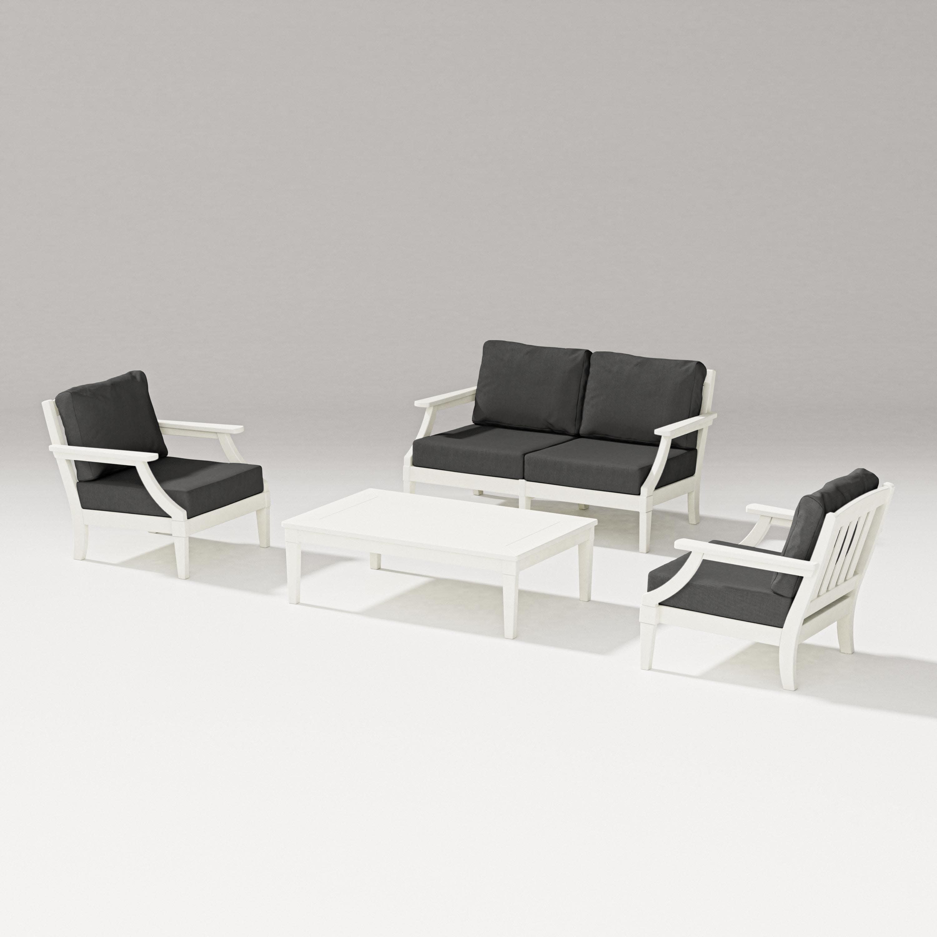 Estate Lounge 4-Piece Loveseat Set in Vintage White / Spectrum Carbon