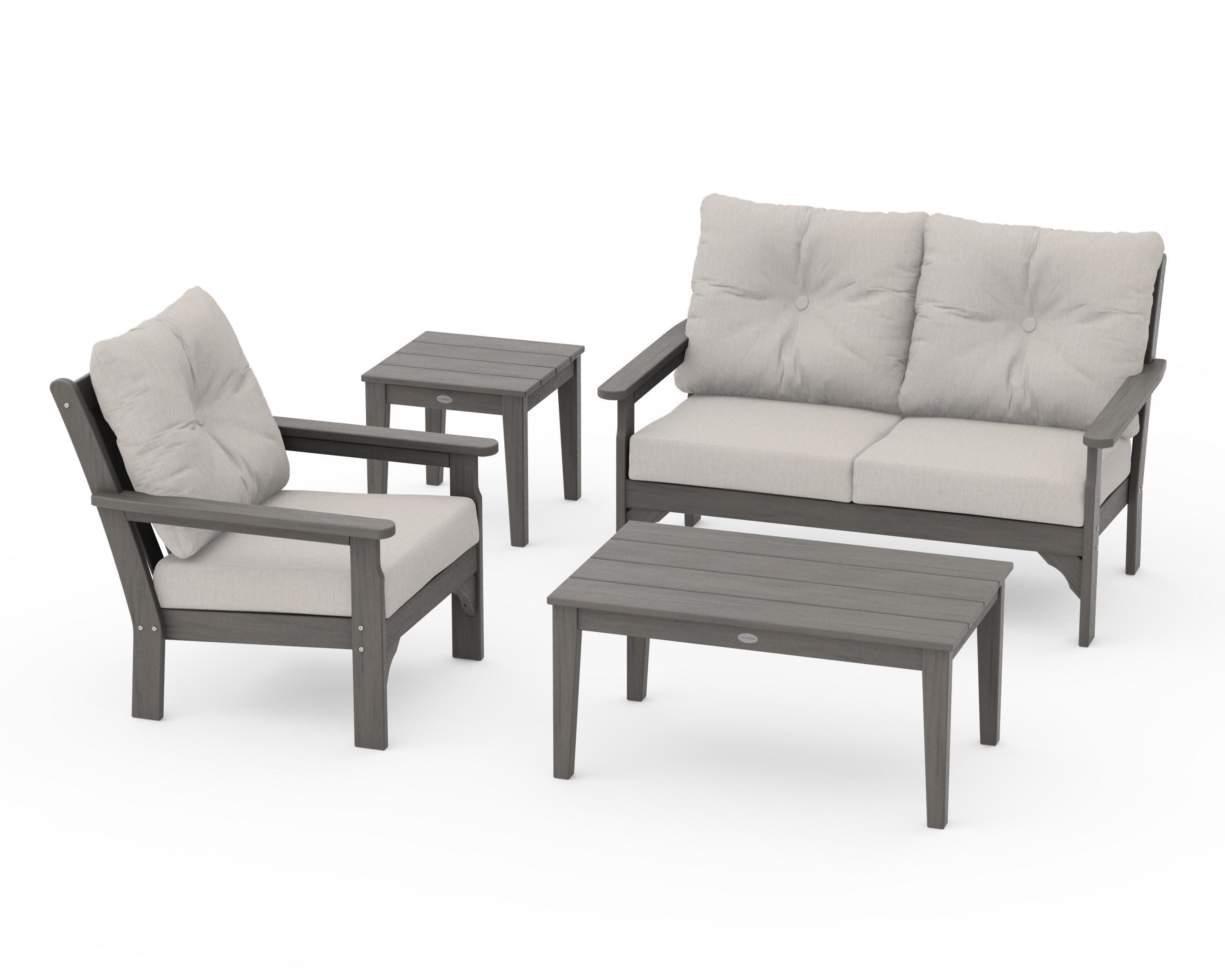 Vineyard 4-Piece Deep Seating Set in Driftwood / Cast Ash