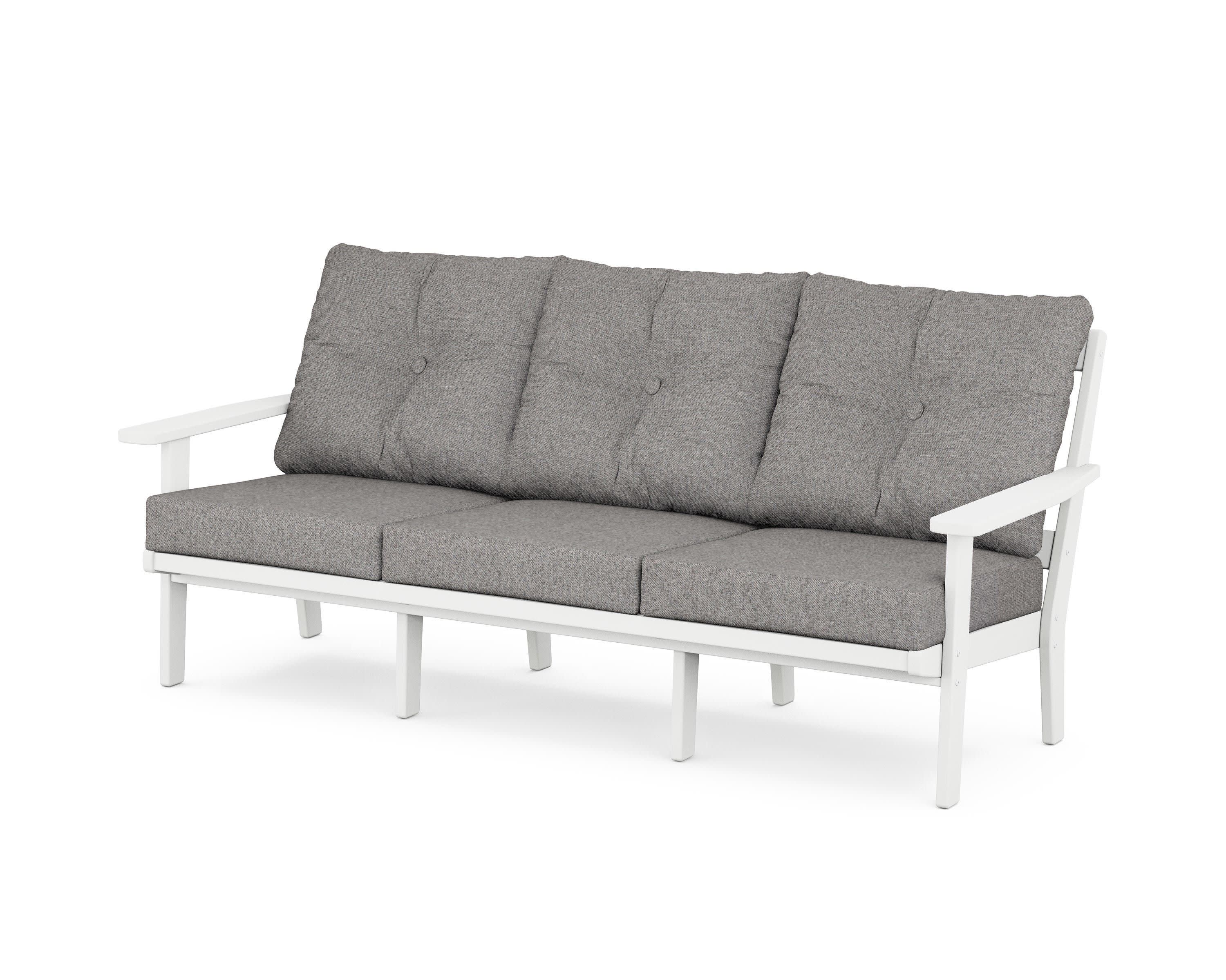 Oxford Deep Seating Sofa in White / Grey Mist