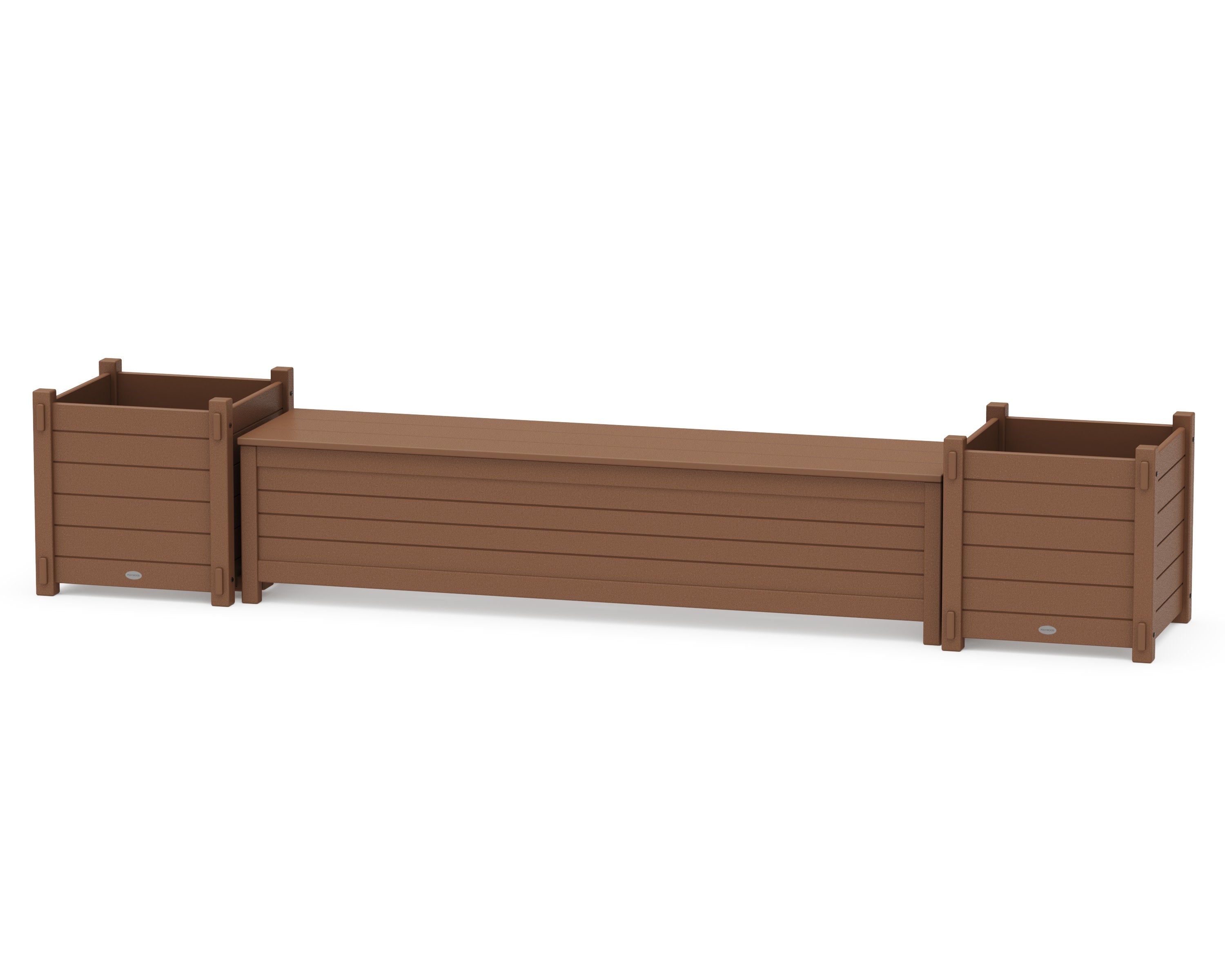 72" Nautical Straight Planter Storage Bench Set- Large in Teak