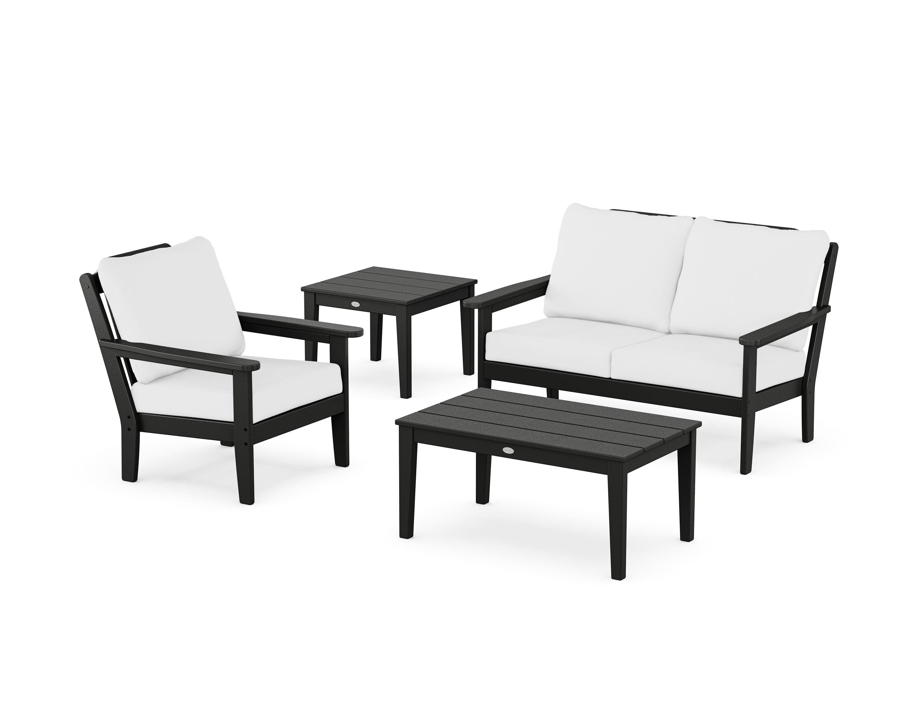 Wovendale 4-Piece Deep Seating Set in Black / Natural