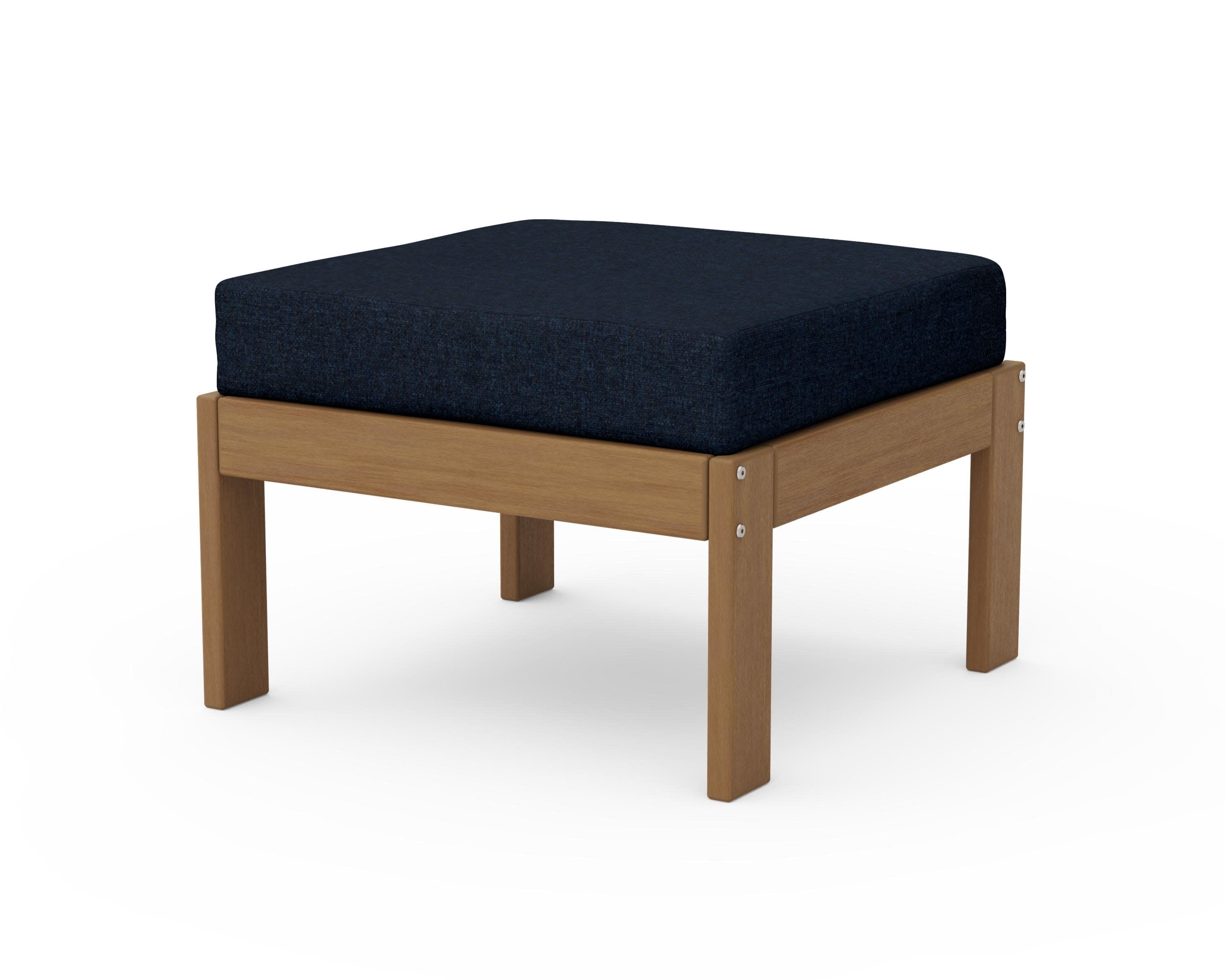Vineyard Modular Ottoman in Natural / Marine Indigo