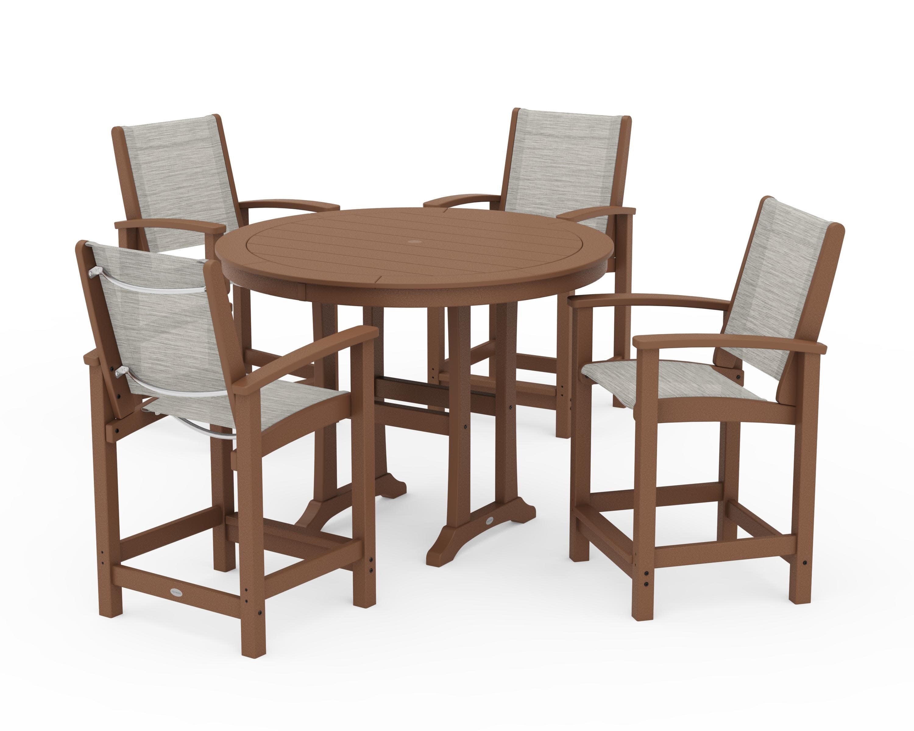 Coastal 5-Piece Counter Set in Teak / Birch Sling