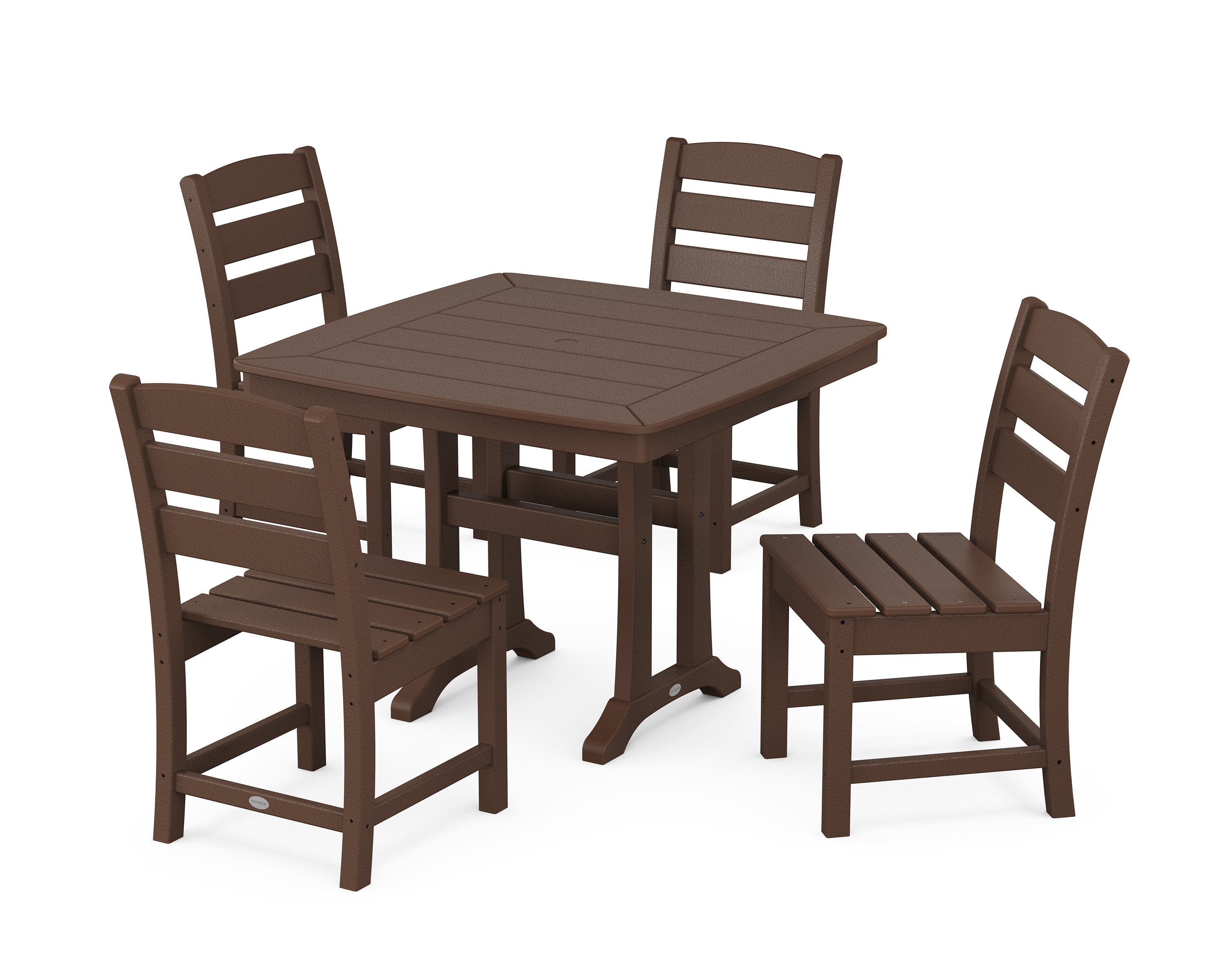 Lakeside Side Chair 5-Piece Dining Set with Trestle Legs in Mahogany