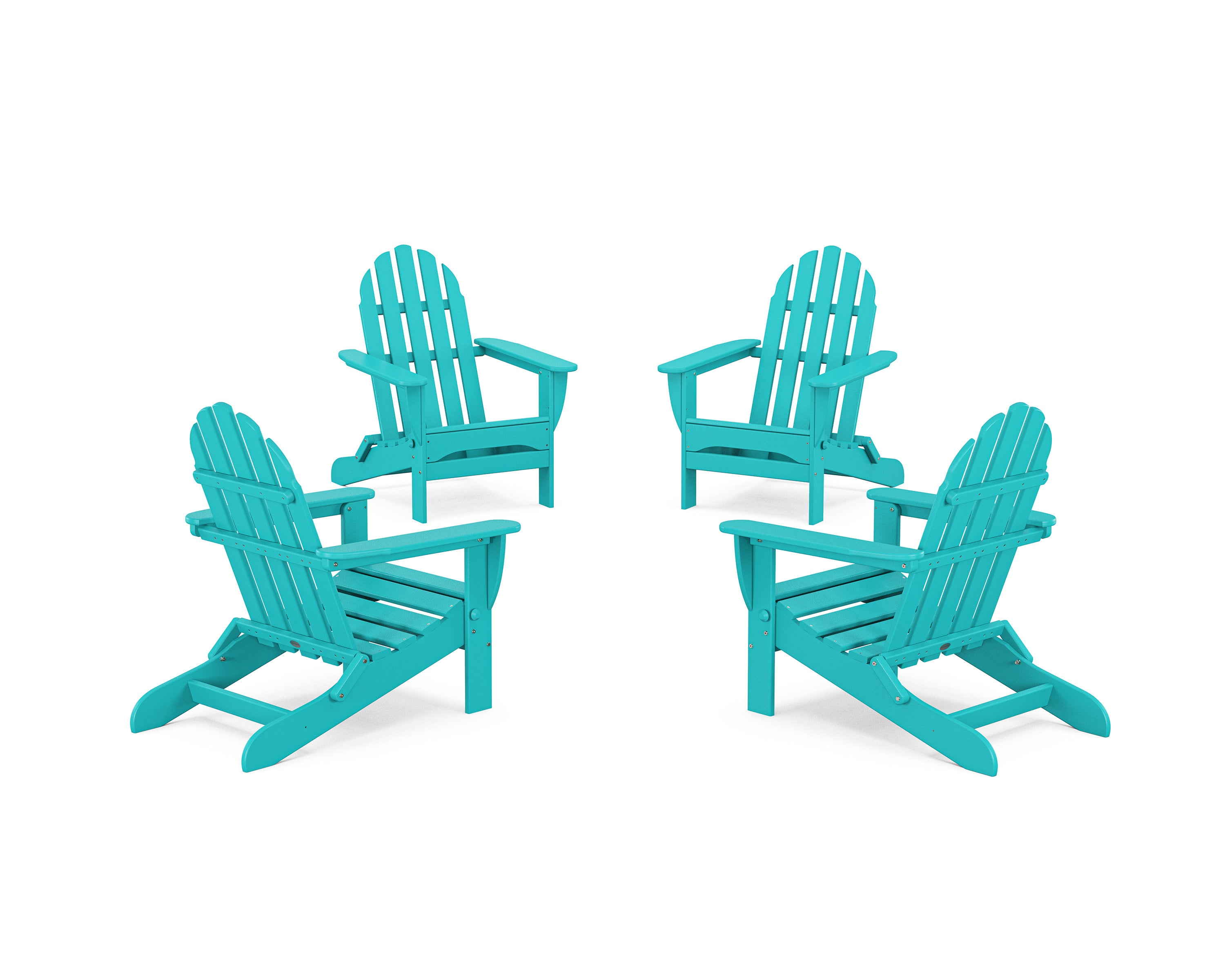 4-Piece Classic Folding Adirondack Conversation Set in Aruba