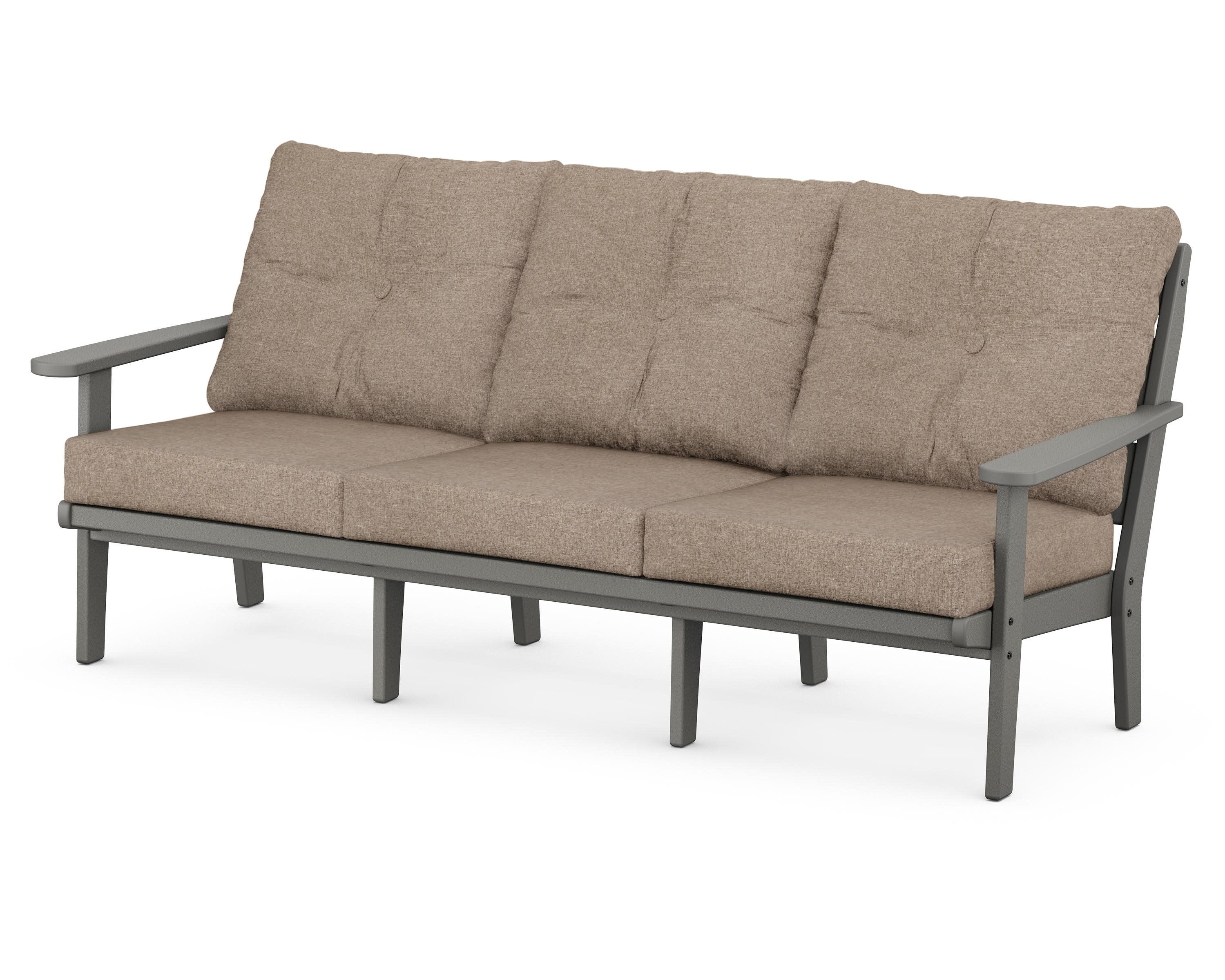 Lakeside Deep Seating Sofa in Slate Grey / Spiced Burlap
