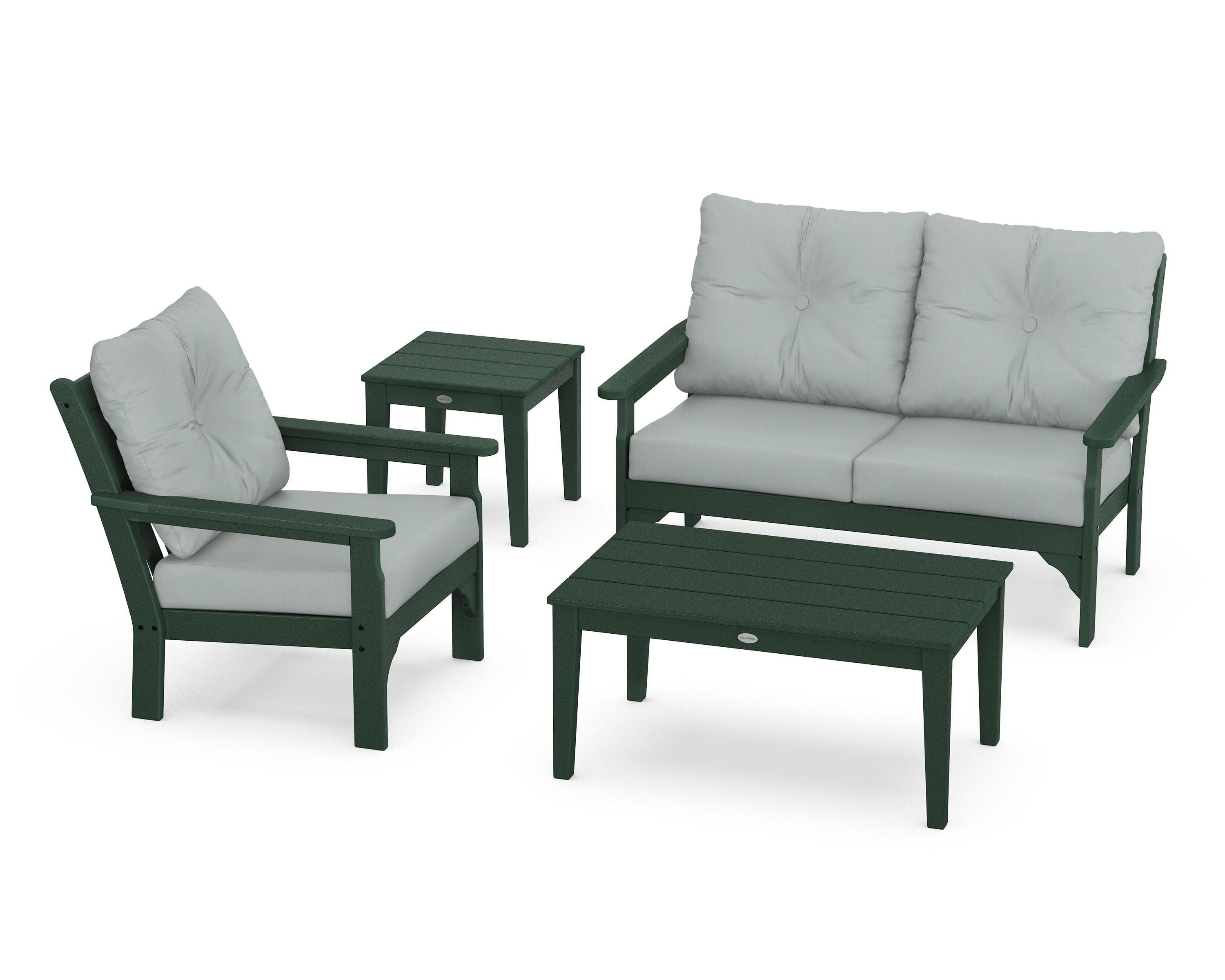 Vineyard 4-Piece Deep Seating Set in Green / Spa