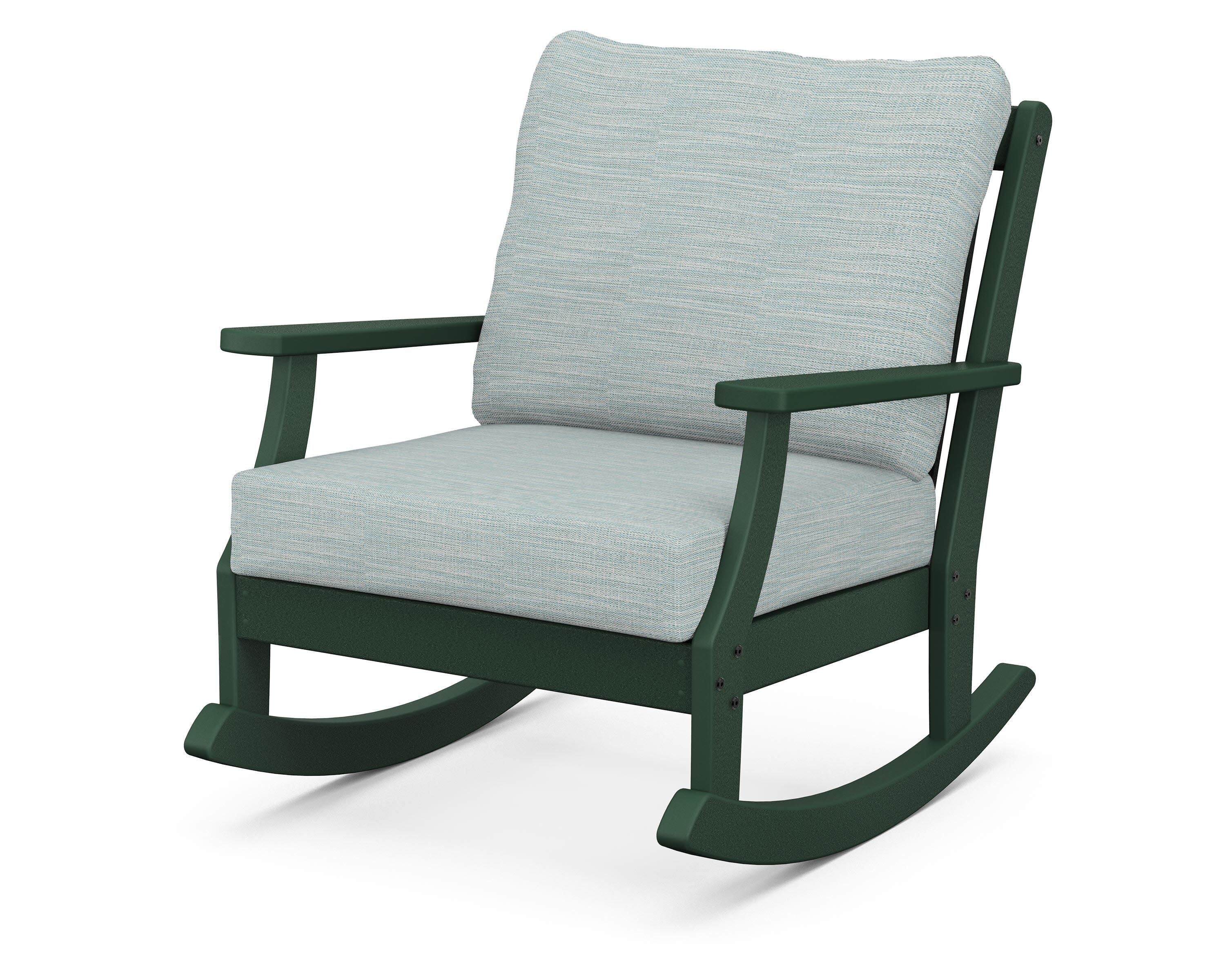 Braxton Deep Seating Rocking Chair in Green / Soothe Mist