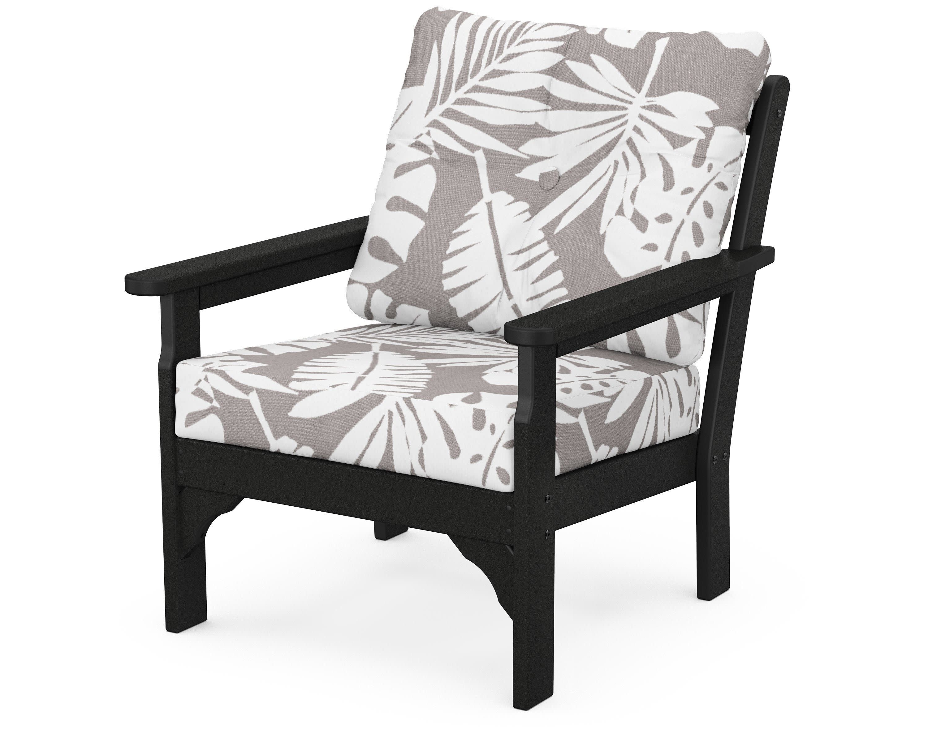 Vineyard Deep Seating Chair in Black / Leaf Grey Mist