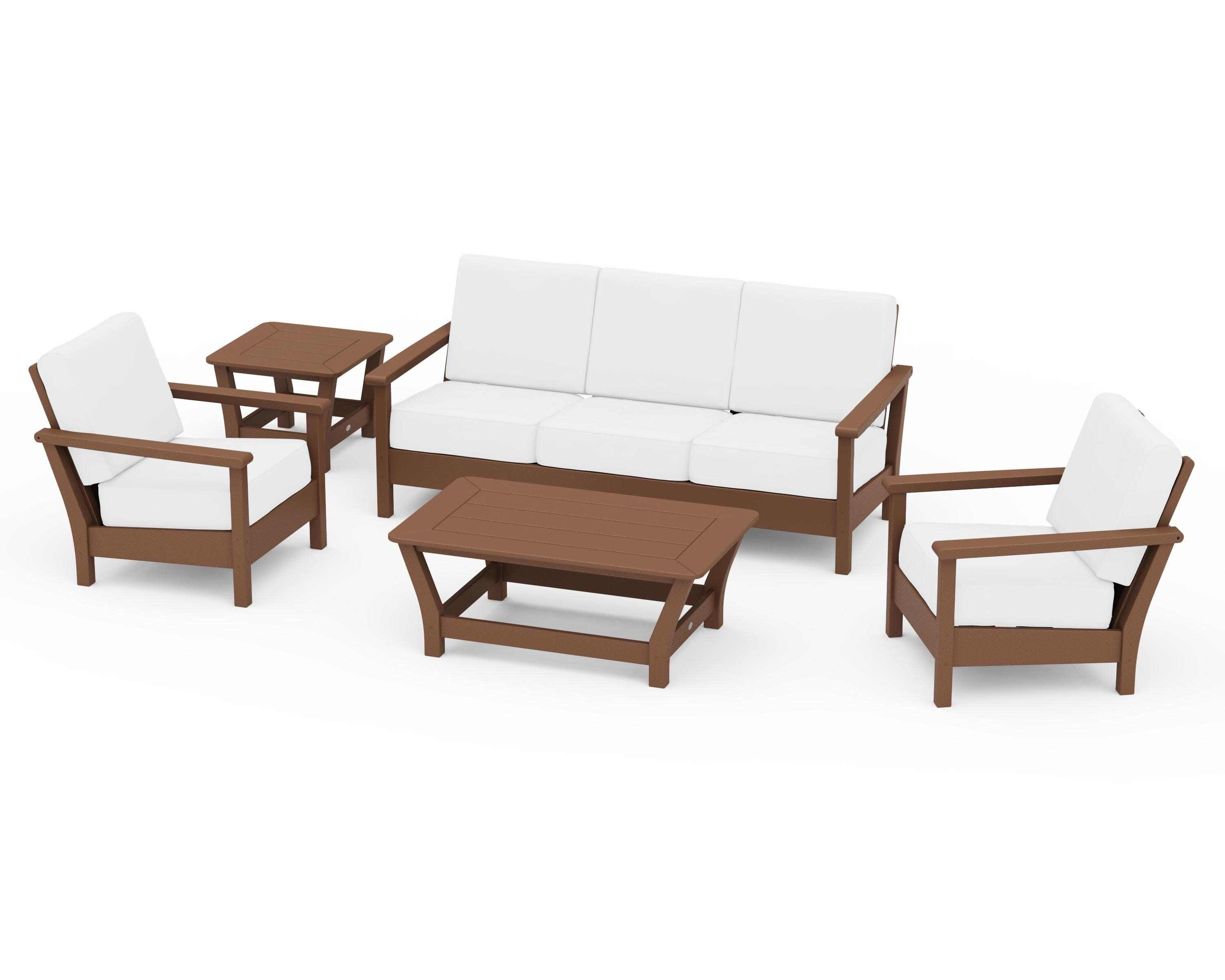 Harbour 5-Piece Deep Seating Set in Teak / Natural