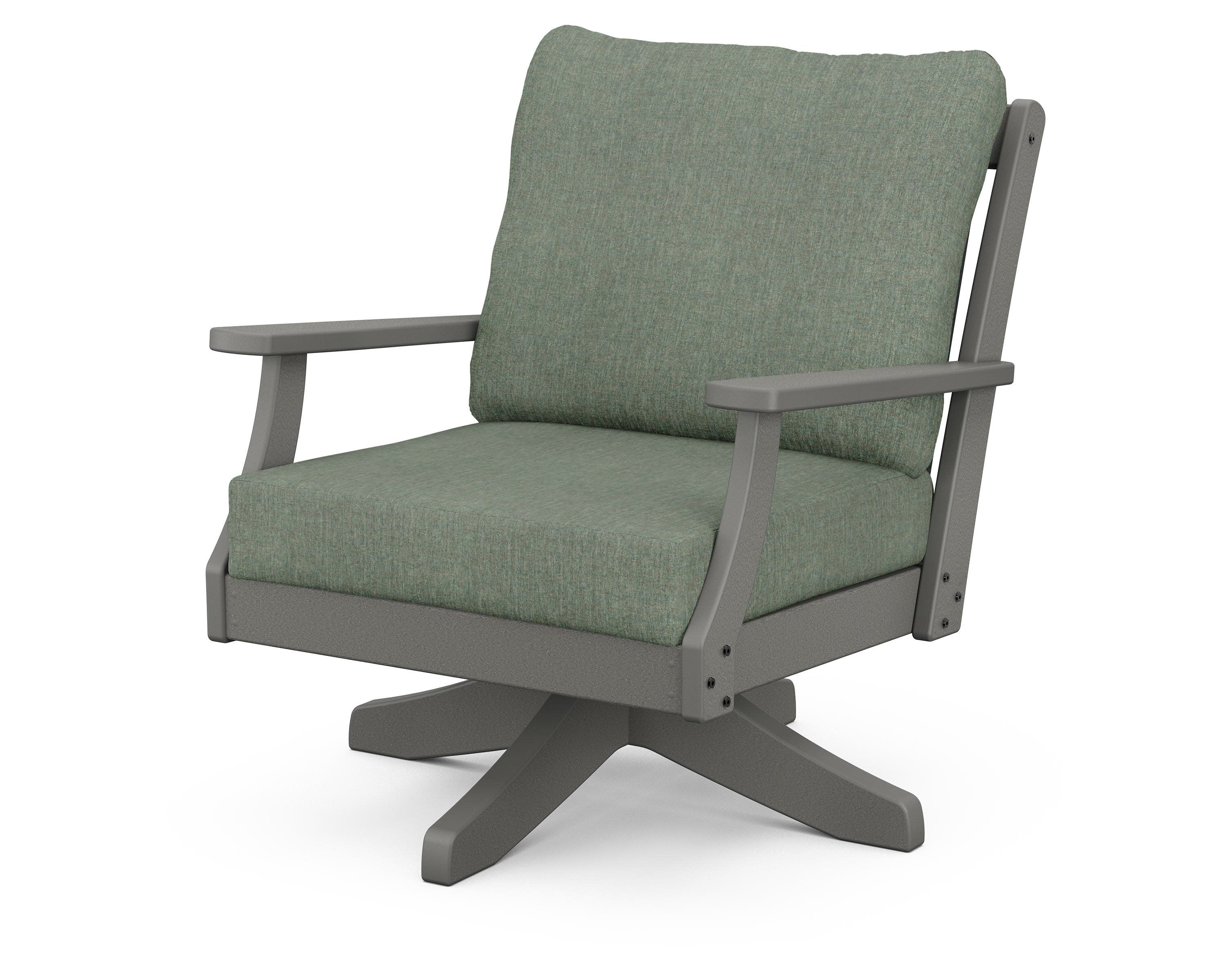Braxton Deep Seating Swivel Chair in Slate Grey / Cast Sage