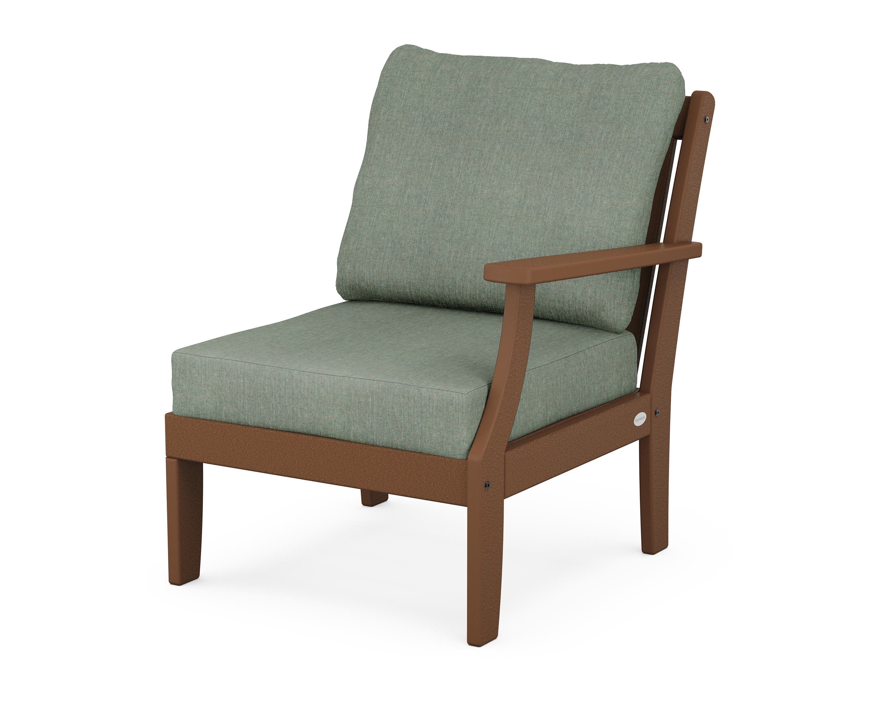 Braxton Modular Right Arm Chair in Teak / Cast Sage