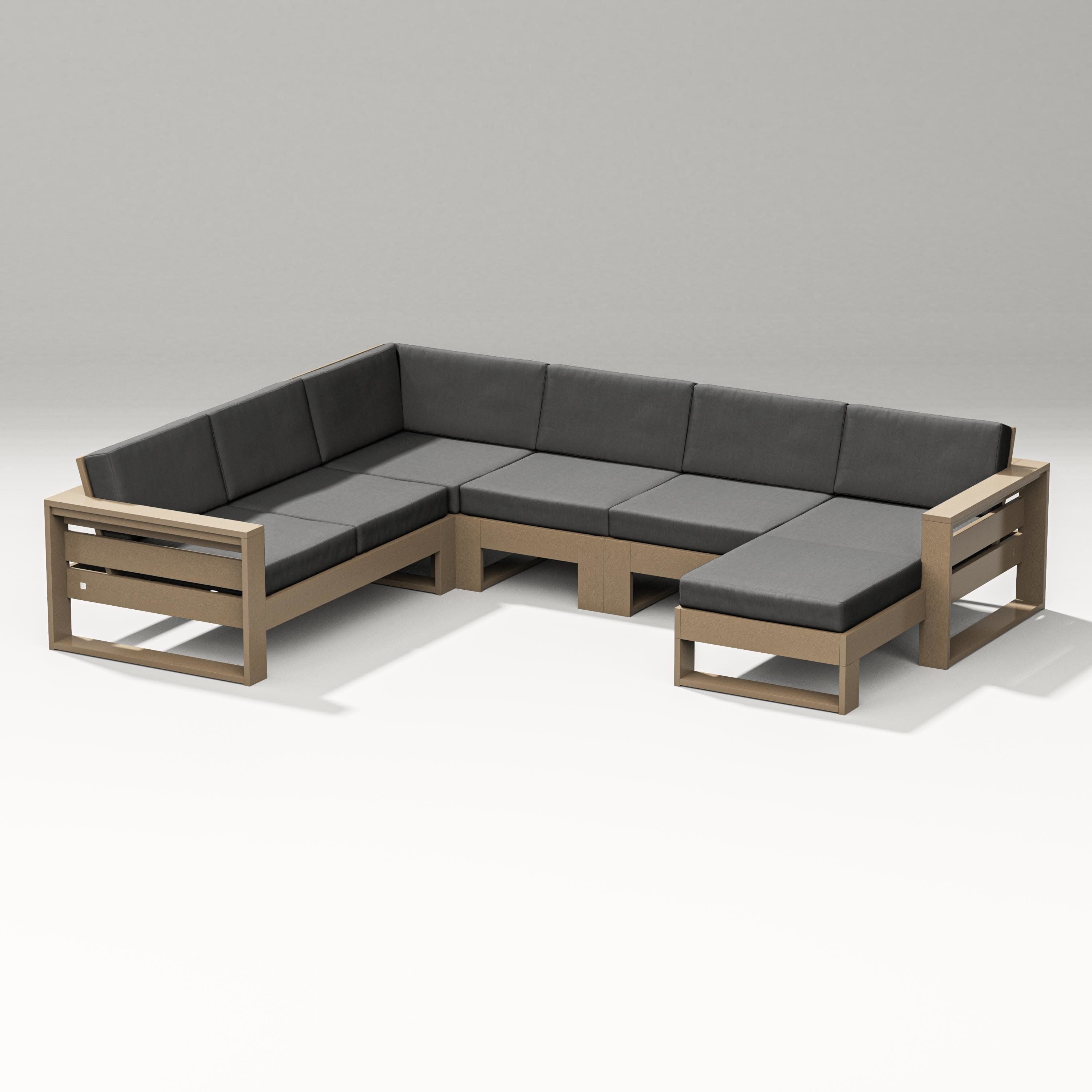 Latitude Corner Sectional with Right Chaise in Vintage Sahara / Spectrum Carbon