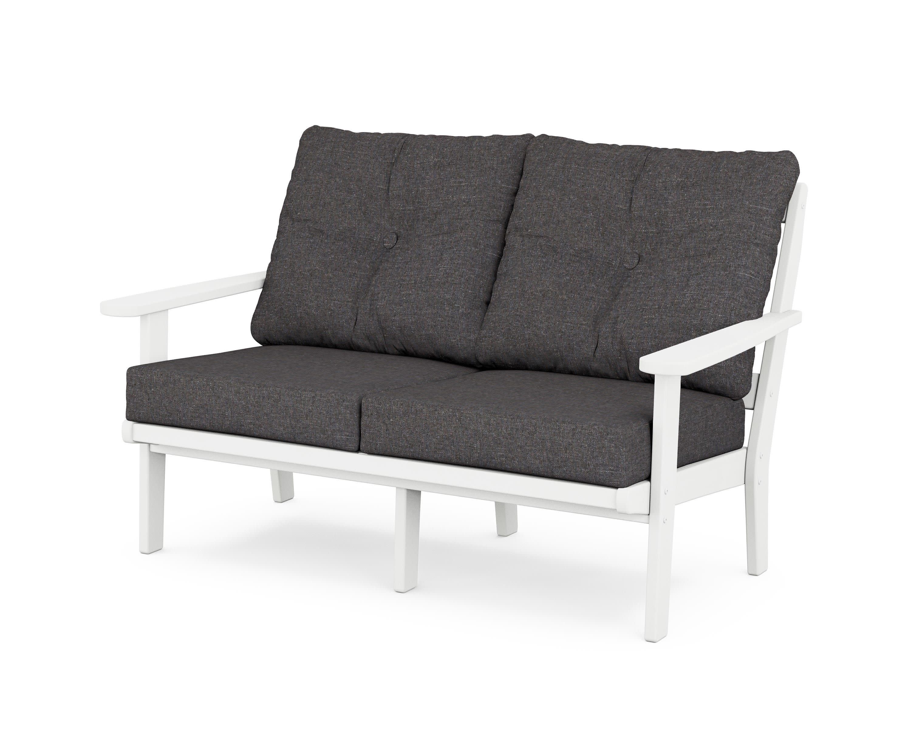 Mission Deep SeatingLoveseat in White / Ash Charcoal
