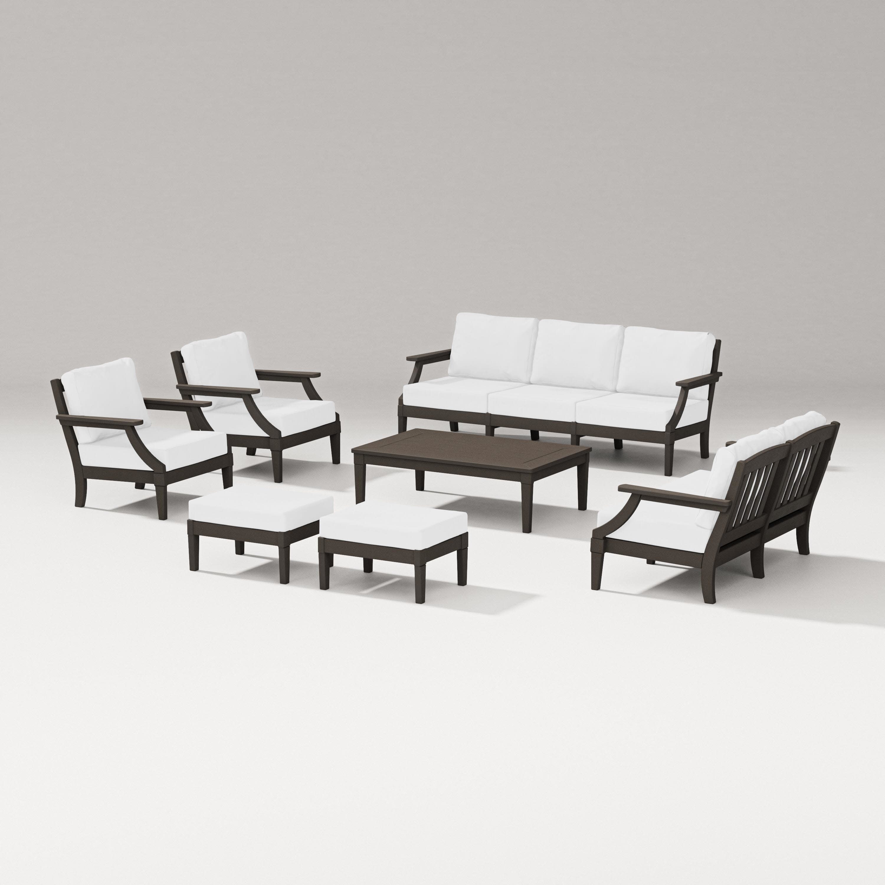 Estate 7-Piece Lounge Sofa Set in Vintage Coffee / Natural