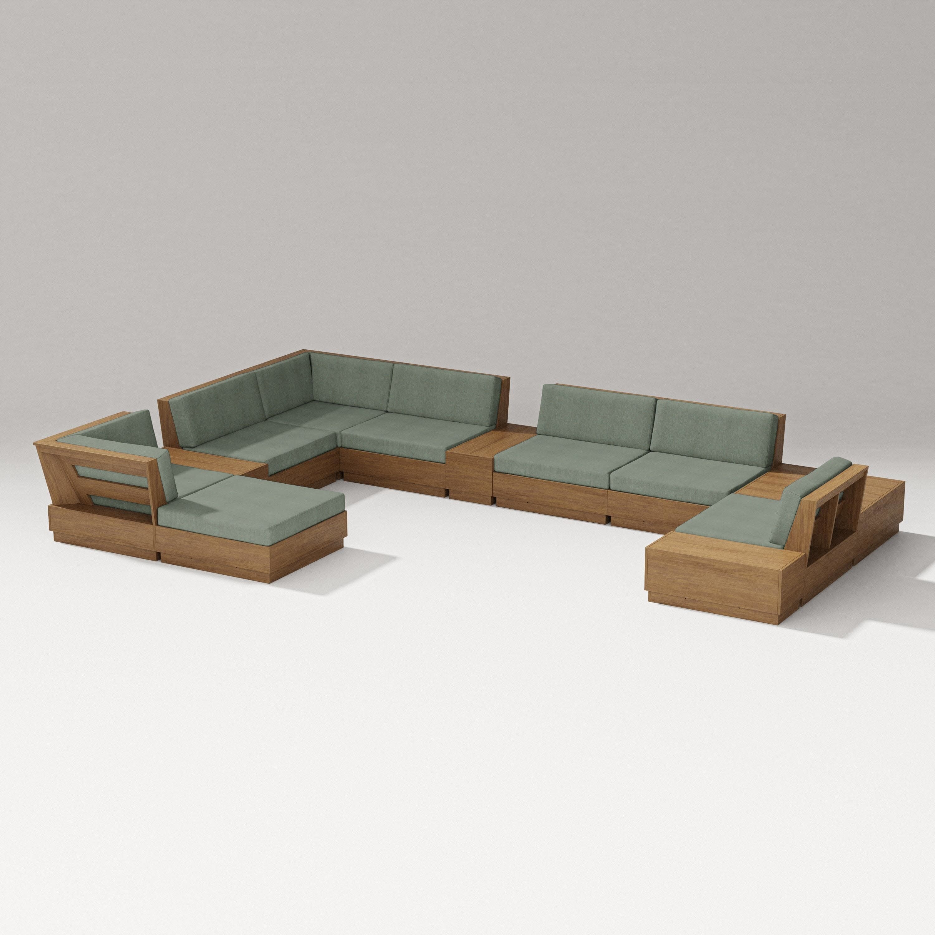 Elevate 12-Piece Conversation Sectional Set in Natural / Cast Sage