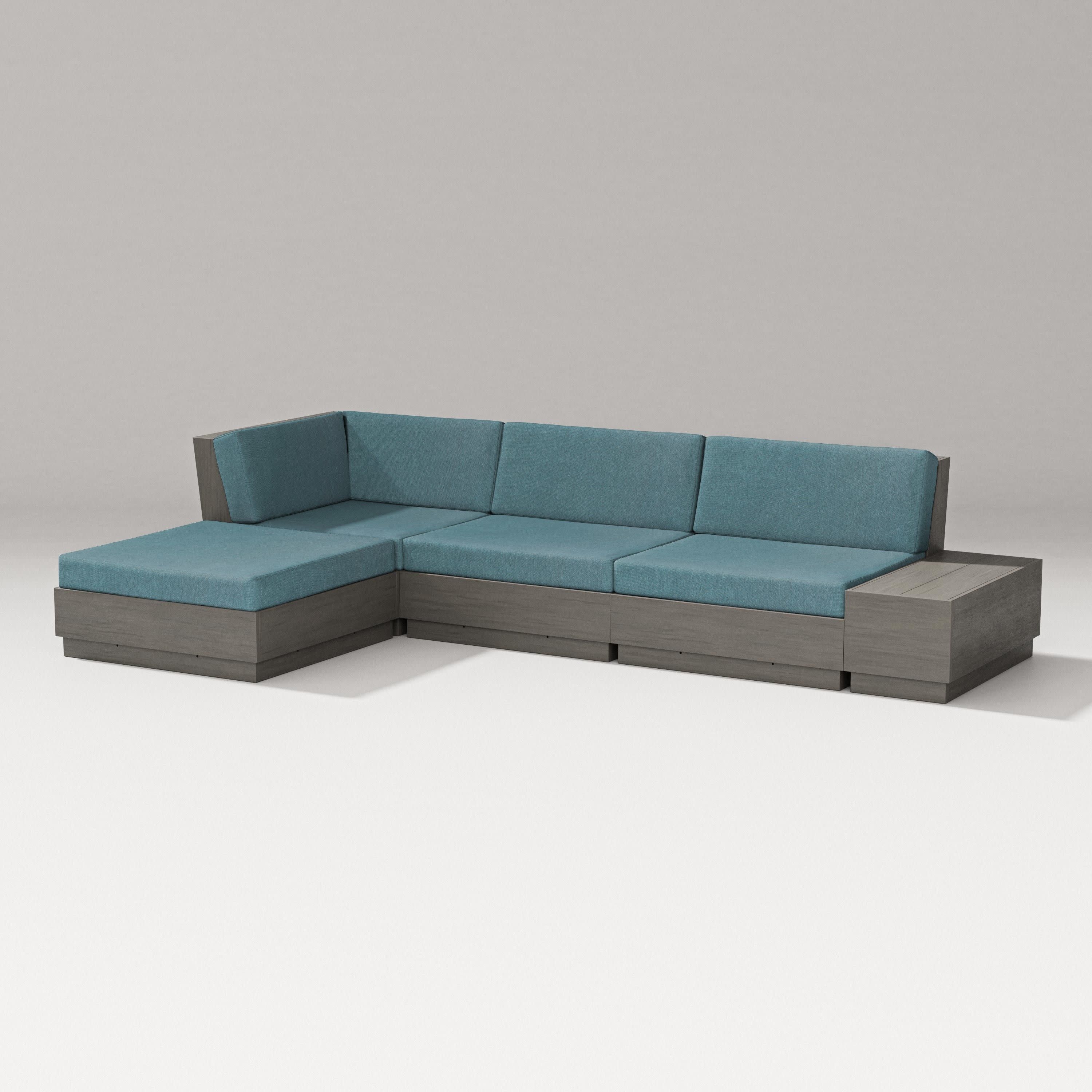 Elevate Chaise Sectional in Driftwood / Ocean Teal