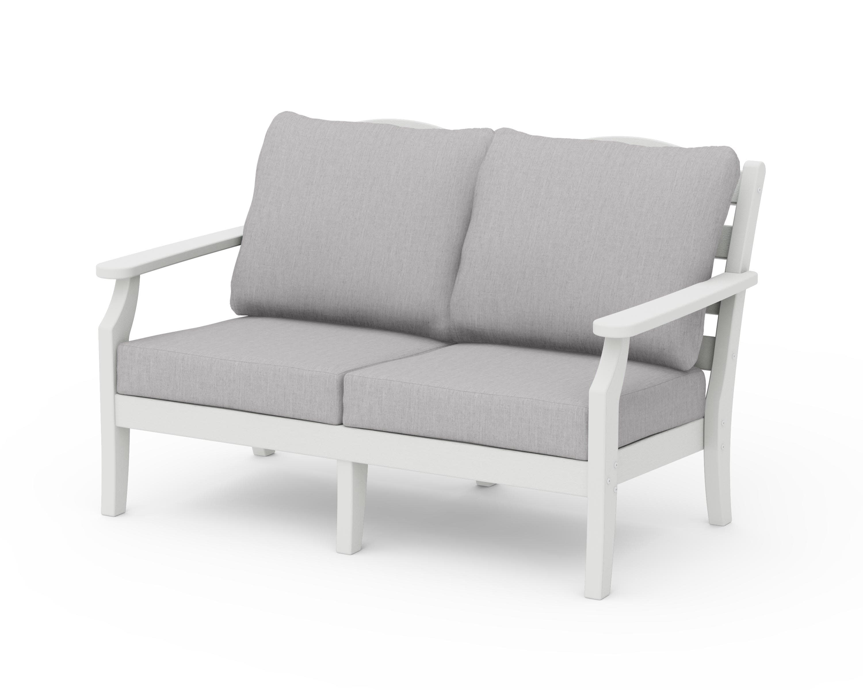 Savannah Deep Seating Loveseat in Vintage White / Granite