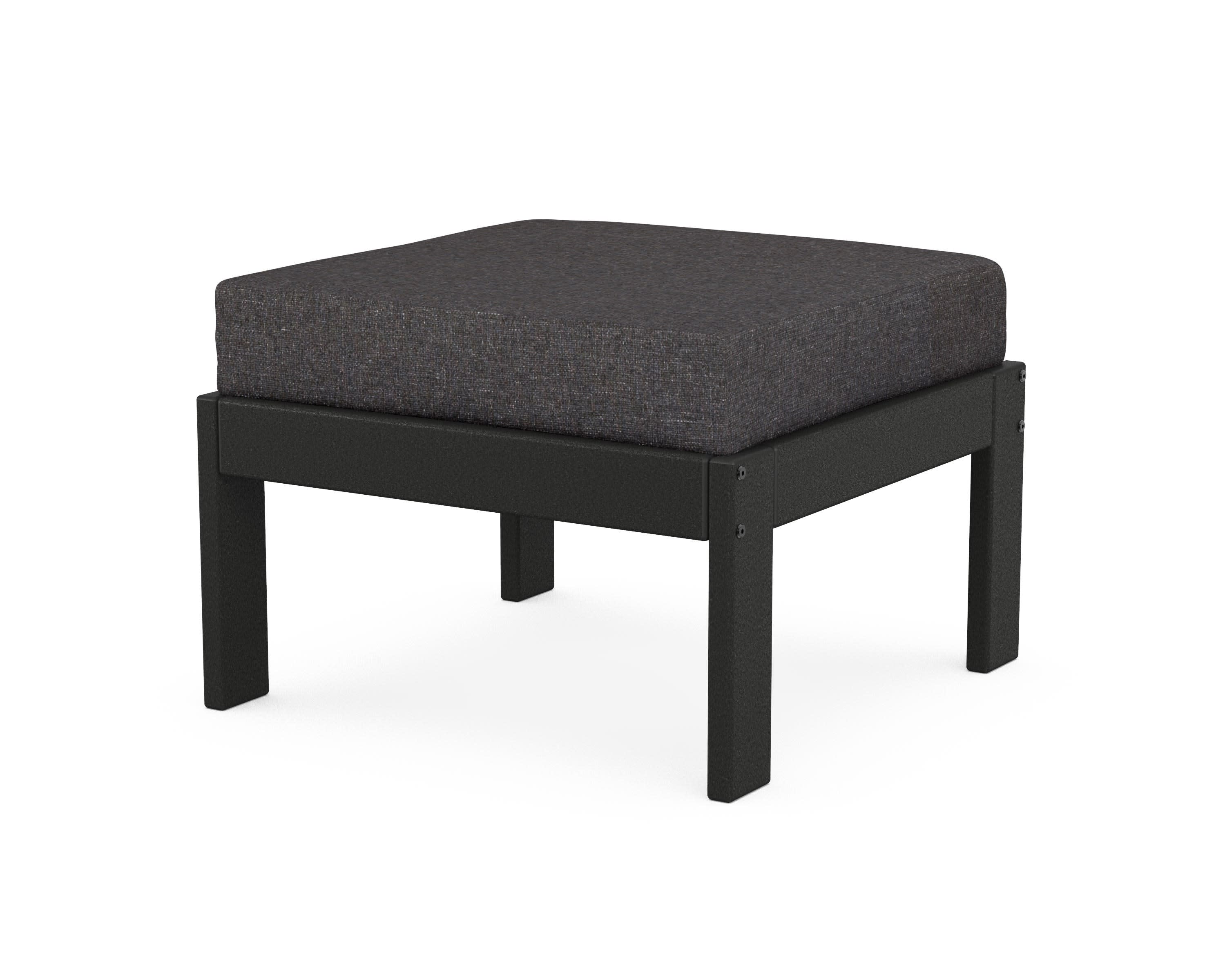 Vineyard Modular Ottoman in Black / Ash Charcoal