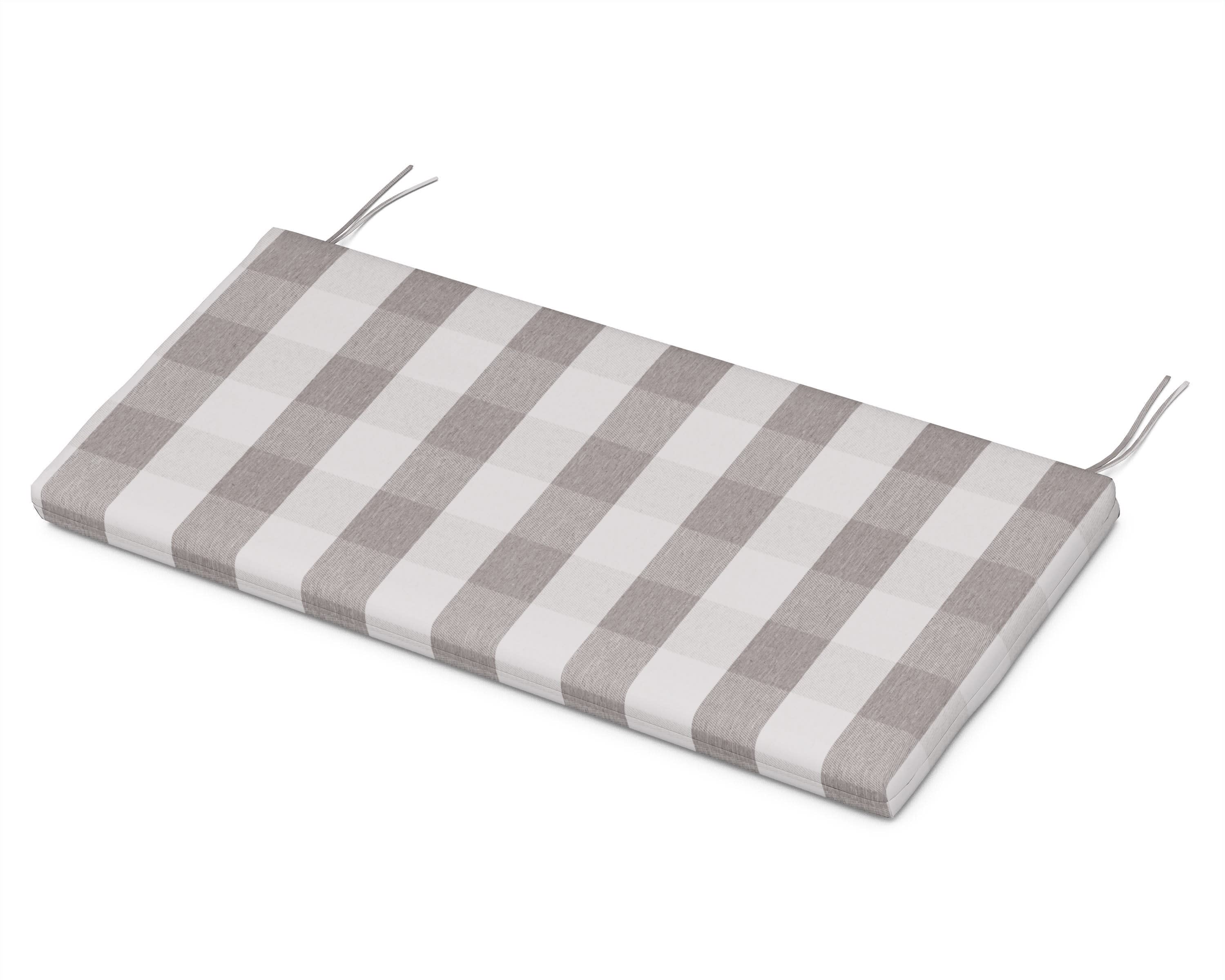 Bench Seat Cushion - 18.5"D x 43.5"W x 2.5"H in Buffalo Plaid Grey Mist