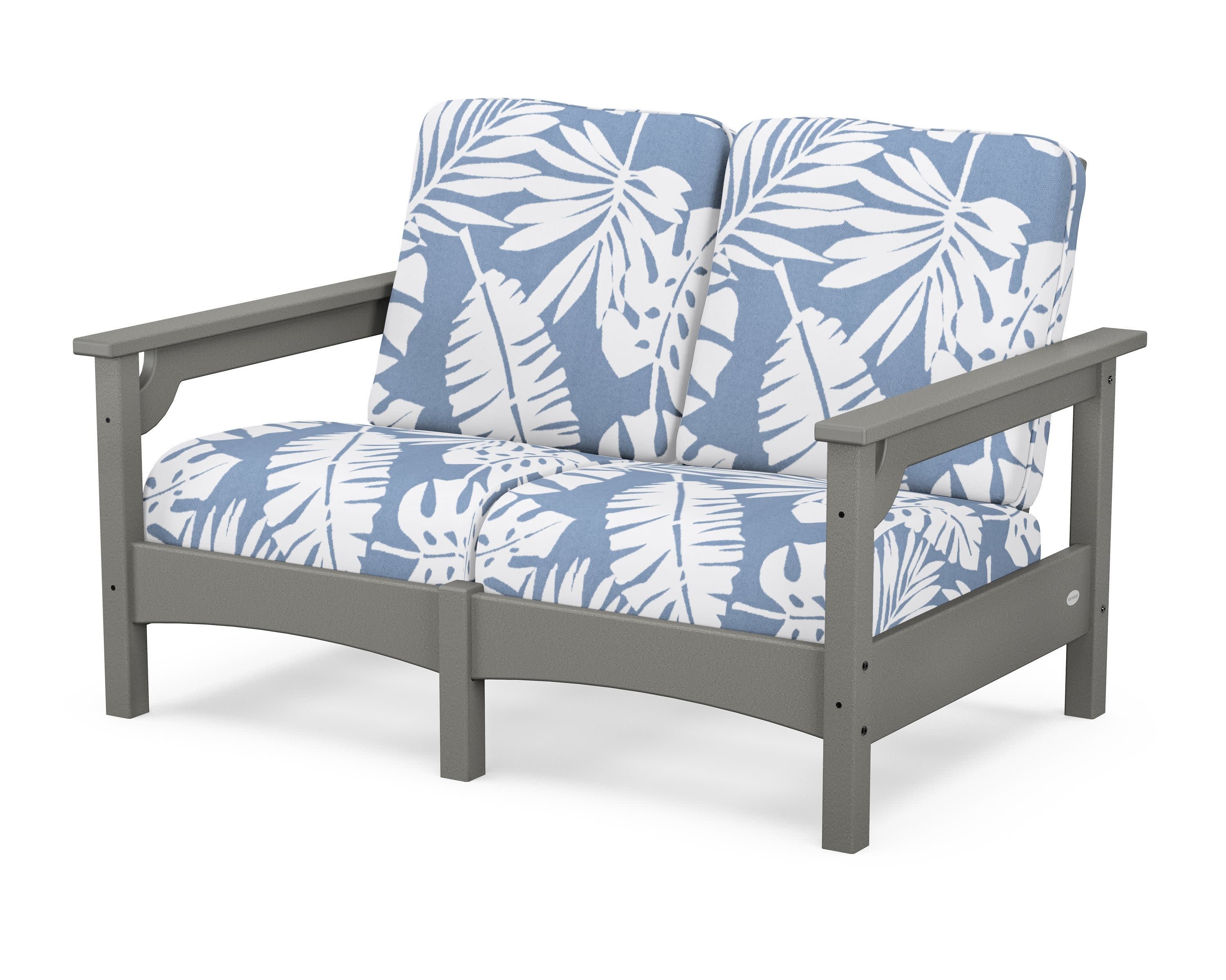 Club Loveseat in Slate Grey / Leaf Sky Blue