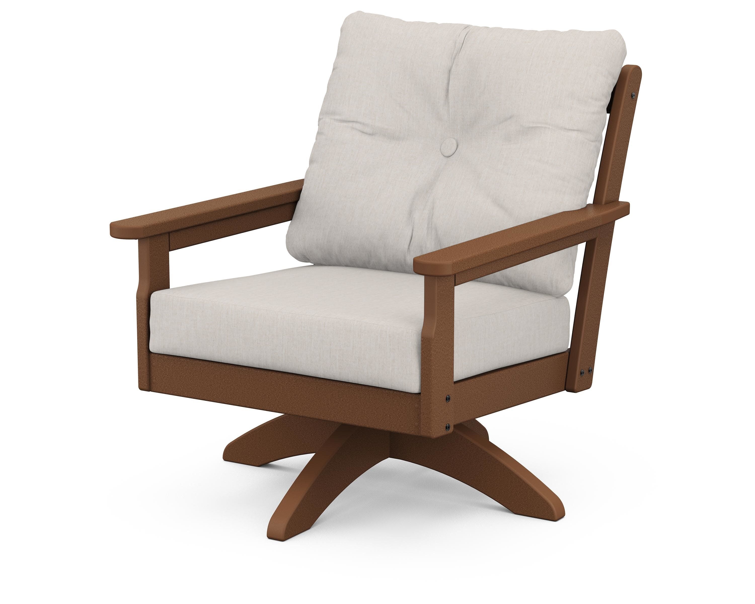 Vineyard Deep Seating Swivel Chair in Teak / Cast Ash