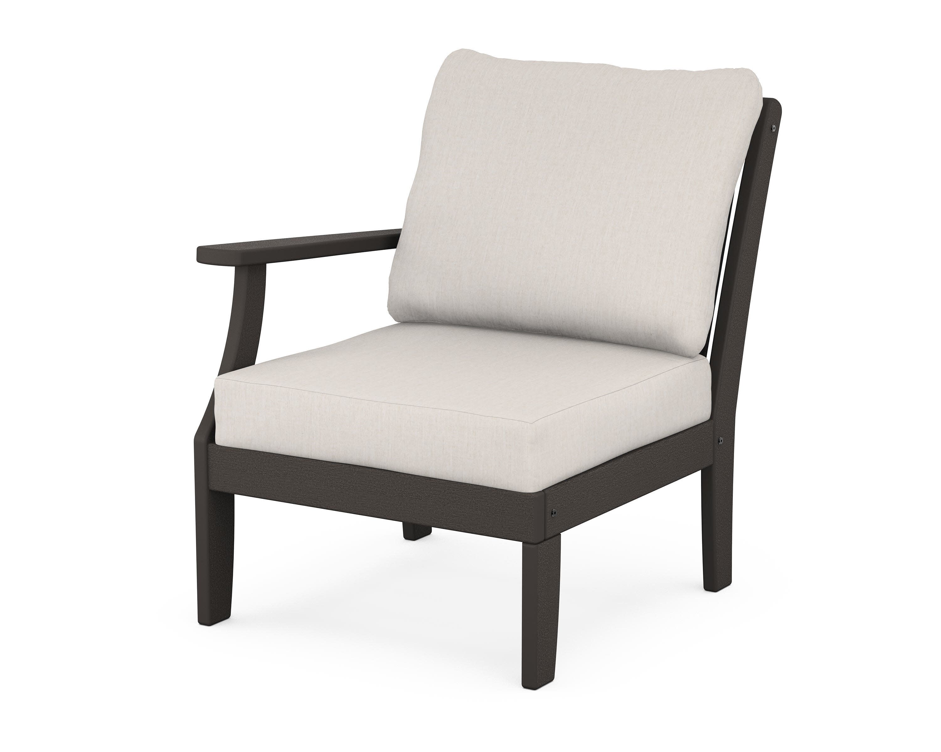 Braxton Modular Left Arm Chair in Vintage Coffee / Cast Ash