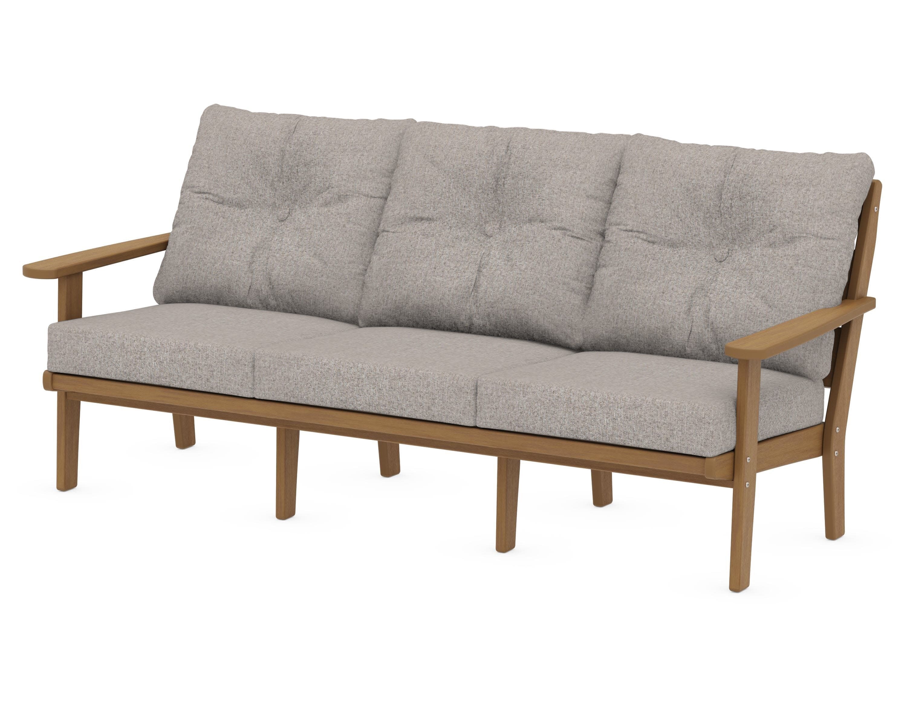 Lakeside Deep Seating Sofa in Natural / Weathered Tweed