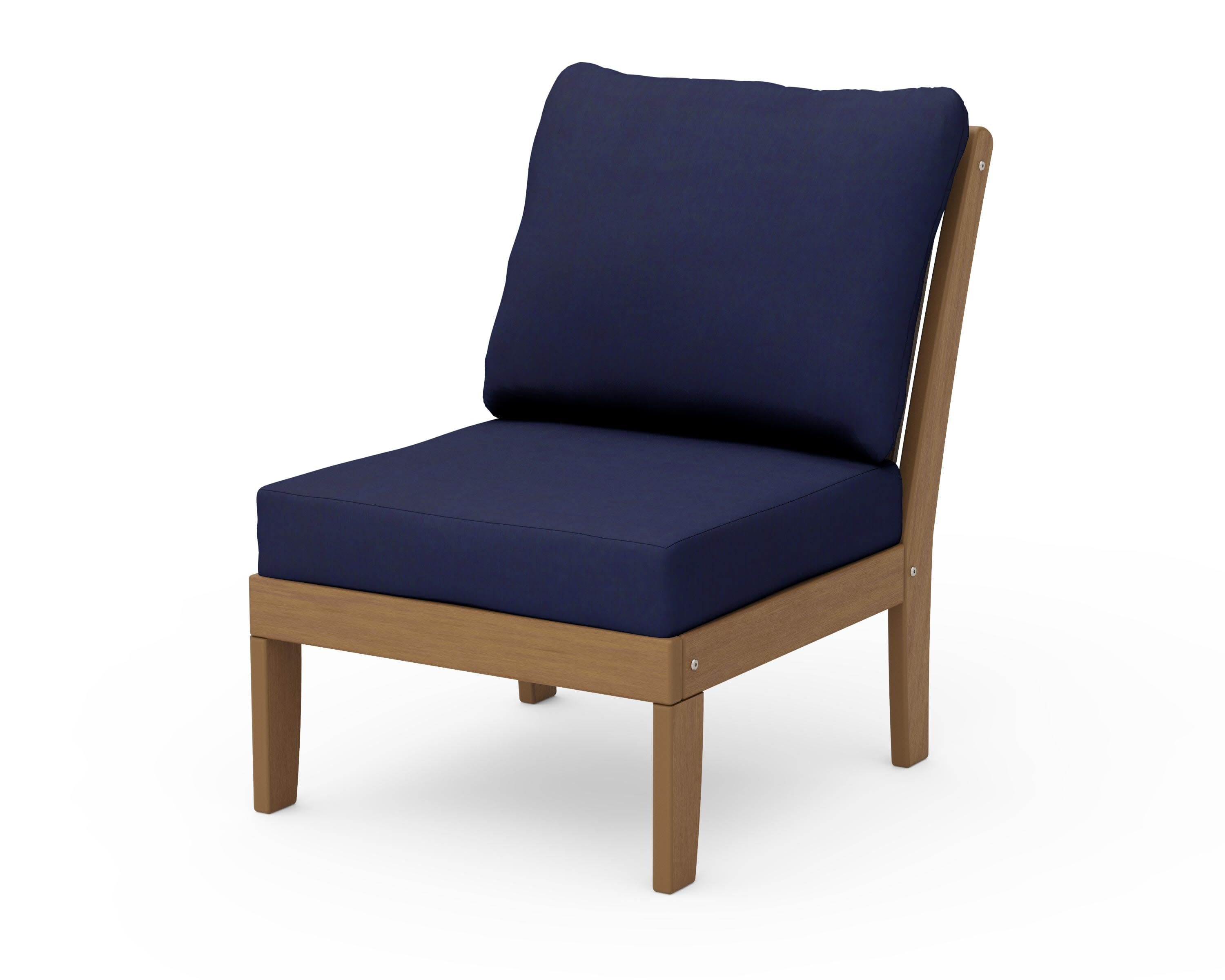 Braxton Modular Armless Chair in Natural / Navy