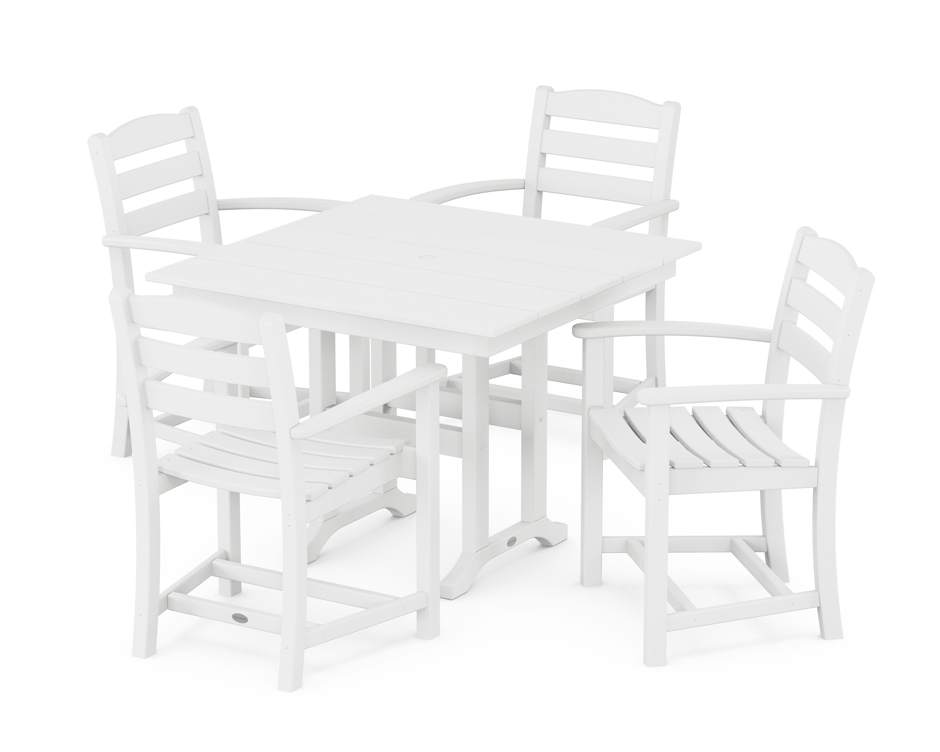 La Casa Caf 5-Piece Farmhouse Dining Set in White