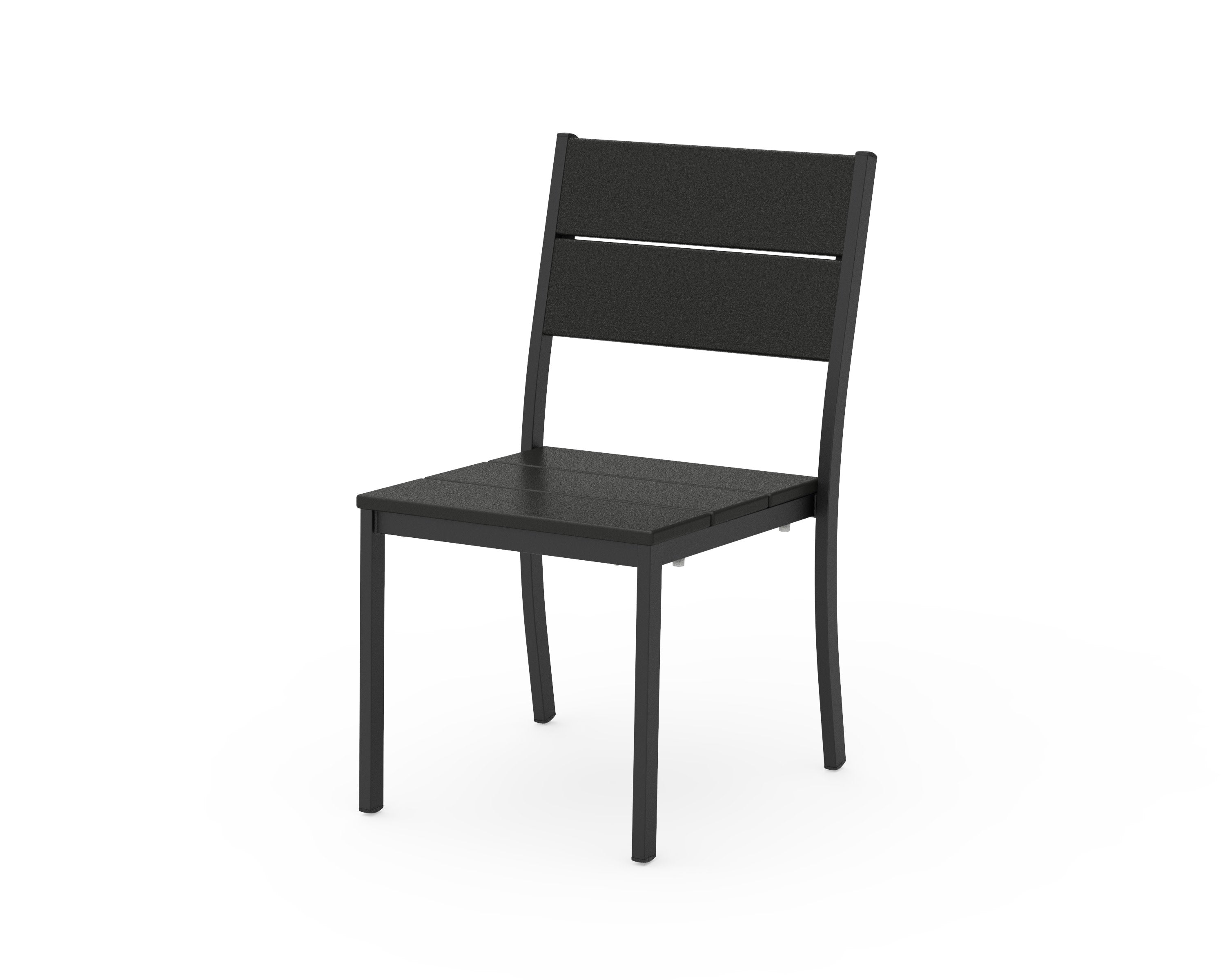 Main Street Stacking Dining Side Chair in Black / Black