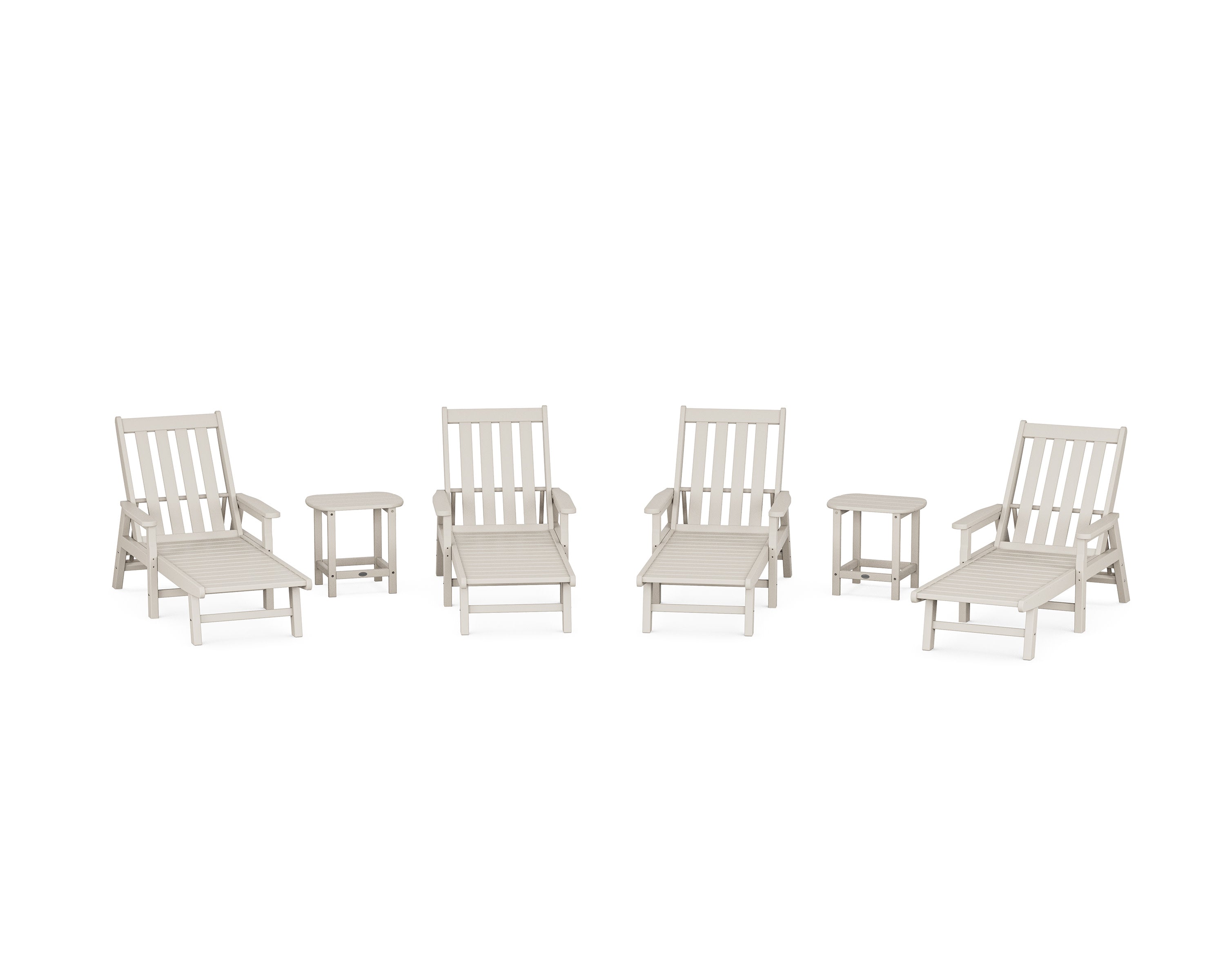 Vineyard 6-Piece Chaise with Arms Set in Sand