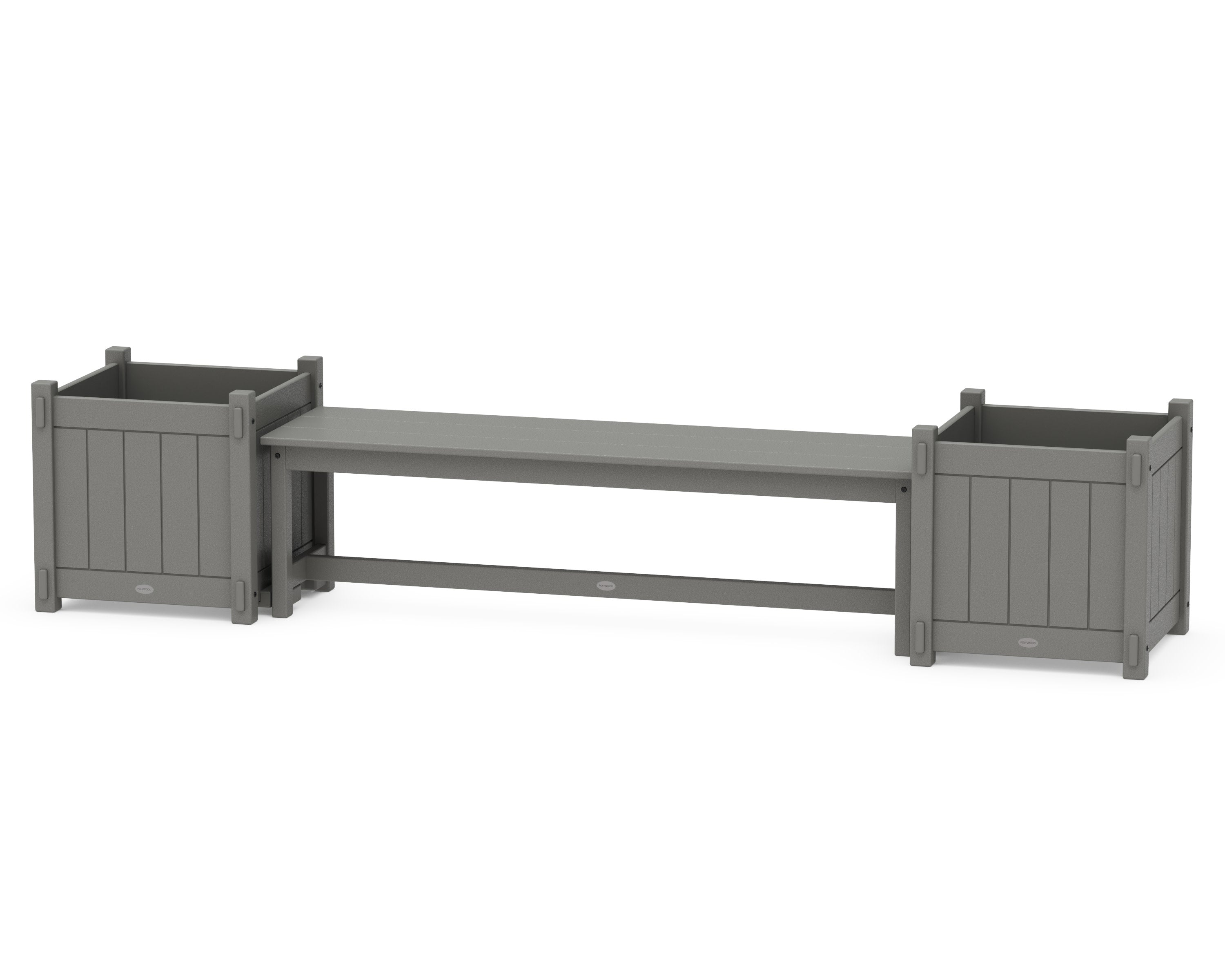 60" Vineyard Straight Planter Bench Set - Large in Slate Grey