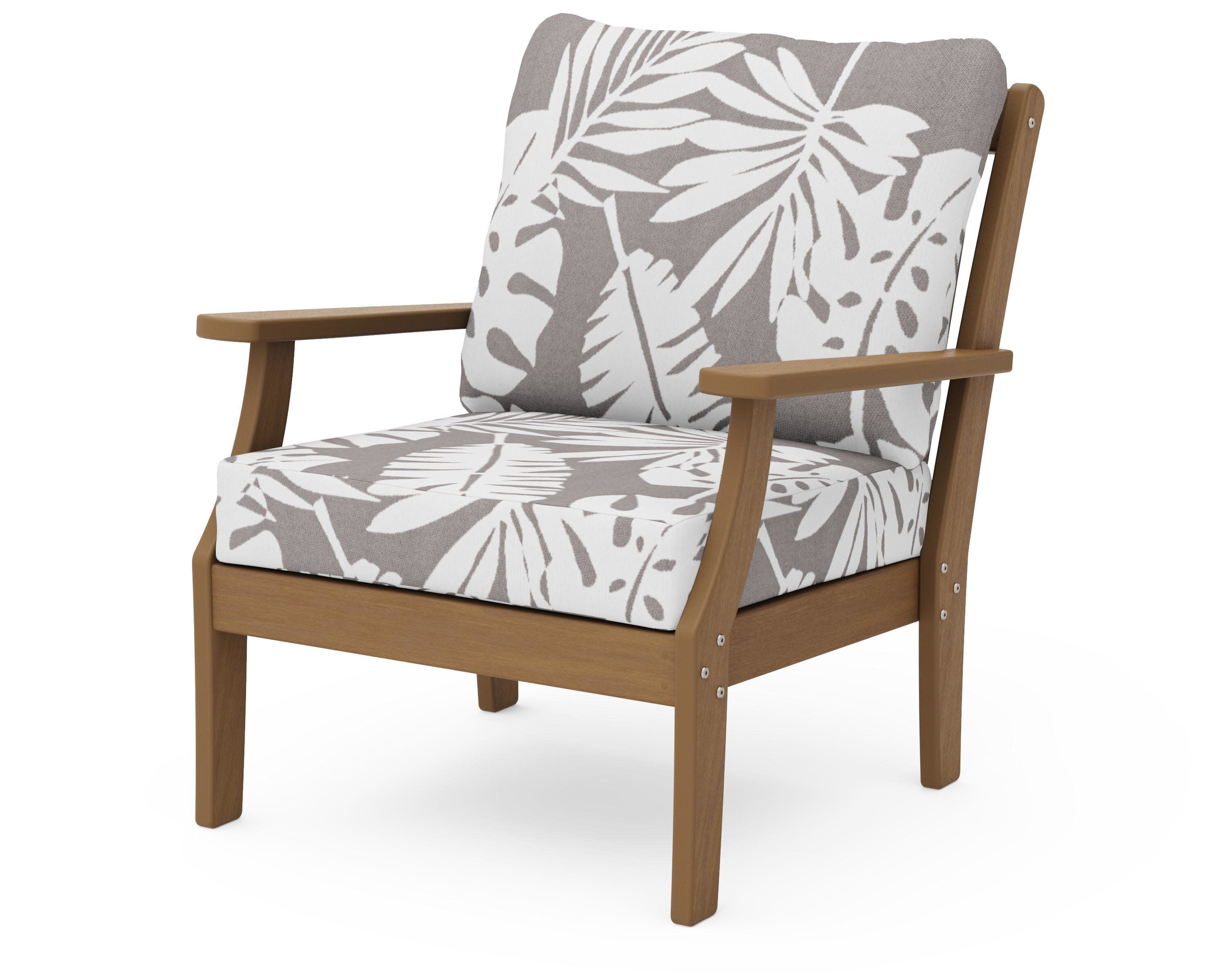 Braxton Deep Seating Chair in Natural / Leaf Grey Mist